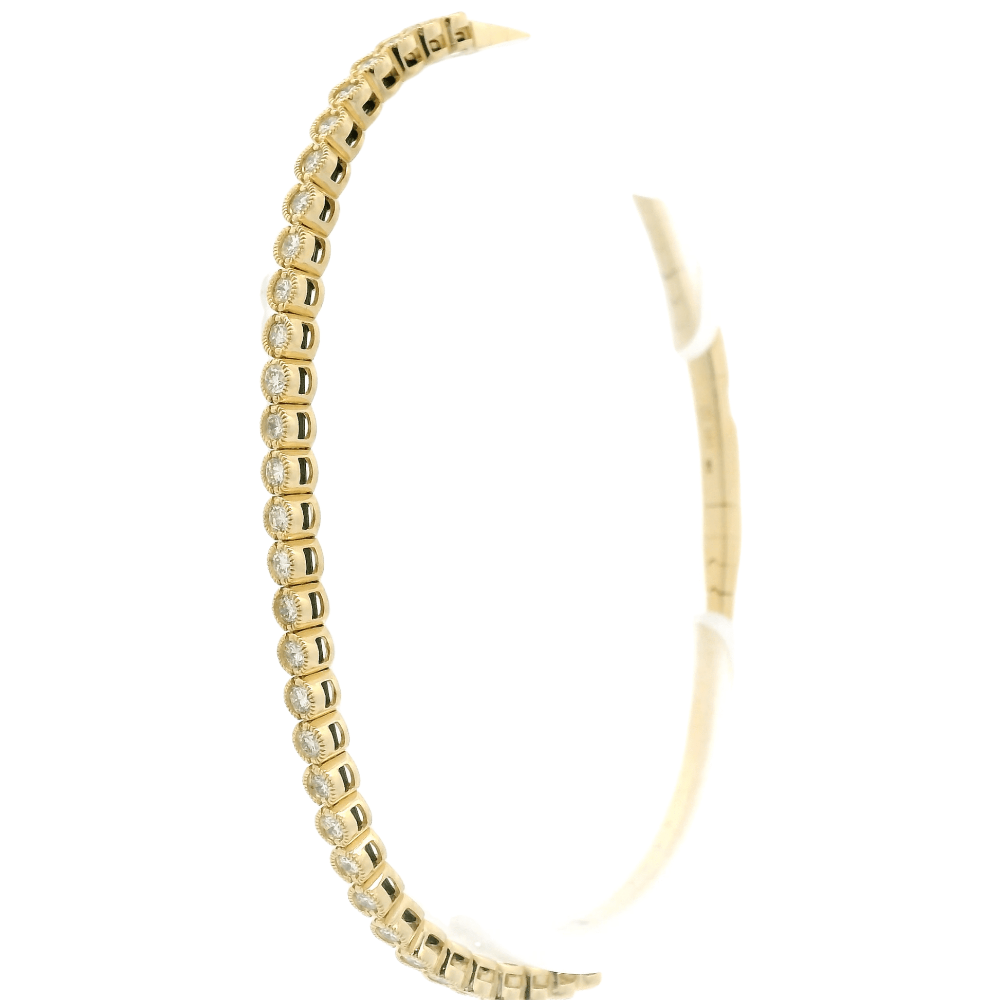 Diamond Bangle With Milgrain Bezels - Forever Rox