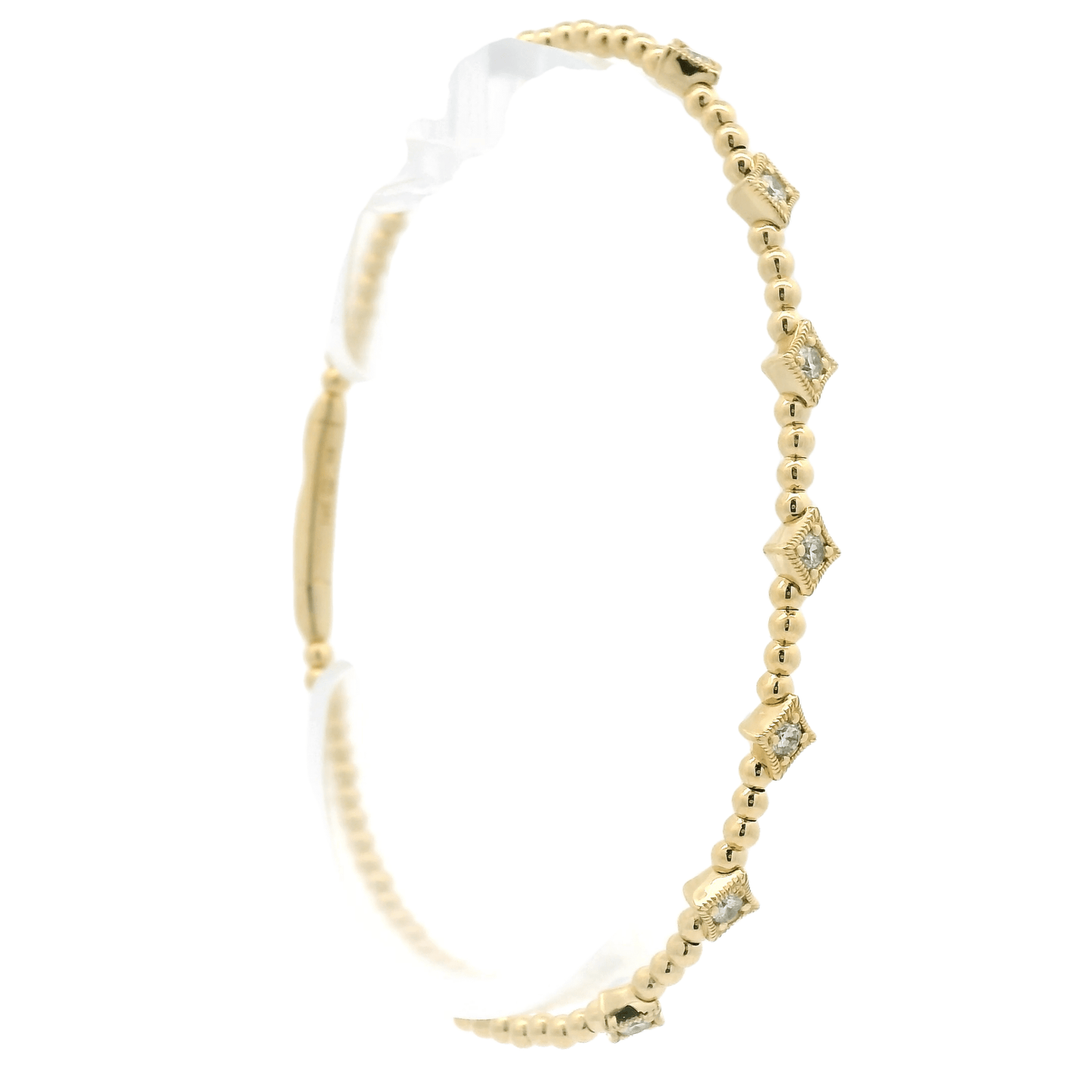 Diamond Bangle With Star Milgrain Bezels - Forever Rox