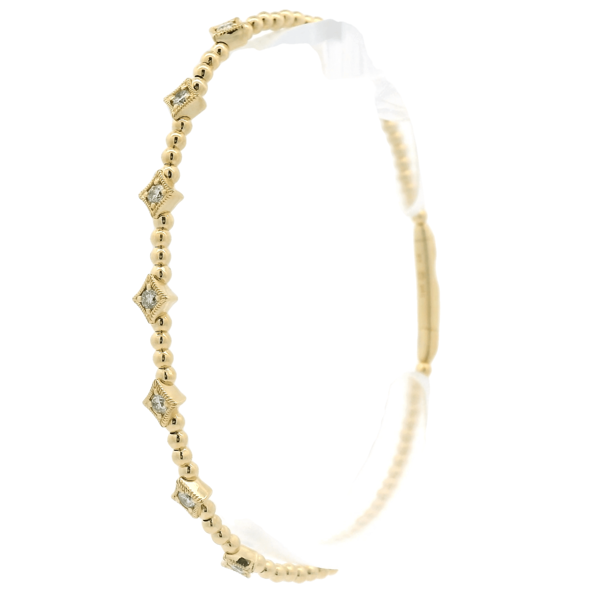 Diamond Bangle With Star Milgrain Bezels - Forever Rox