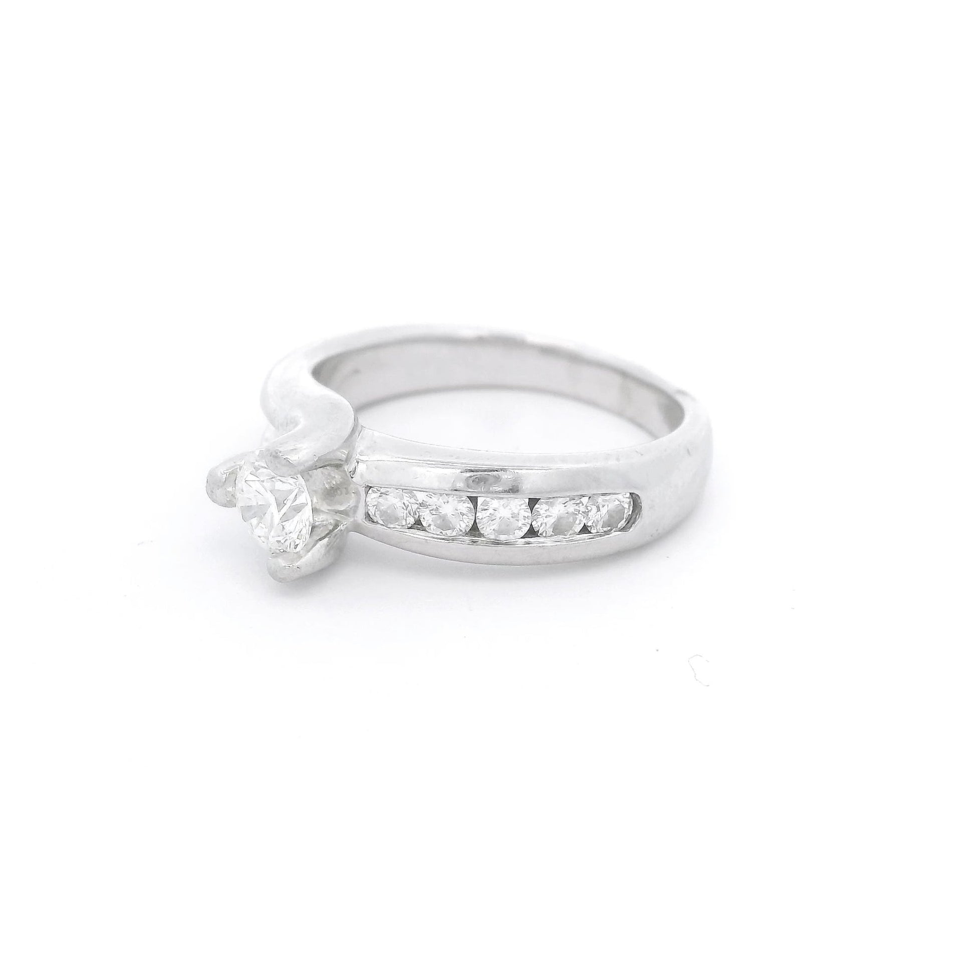 Diamond Bridal Ring with Chennel Set Diamonds - Forever Rox Fine Jewelry