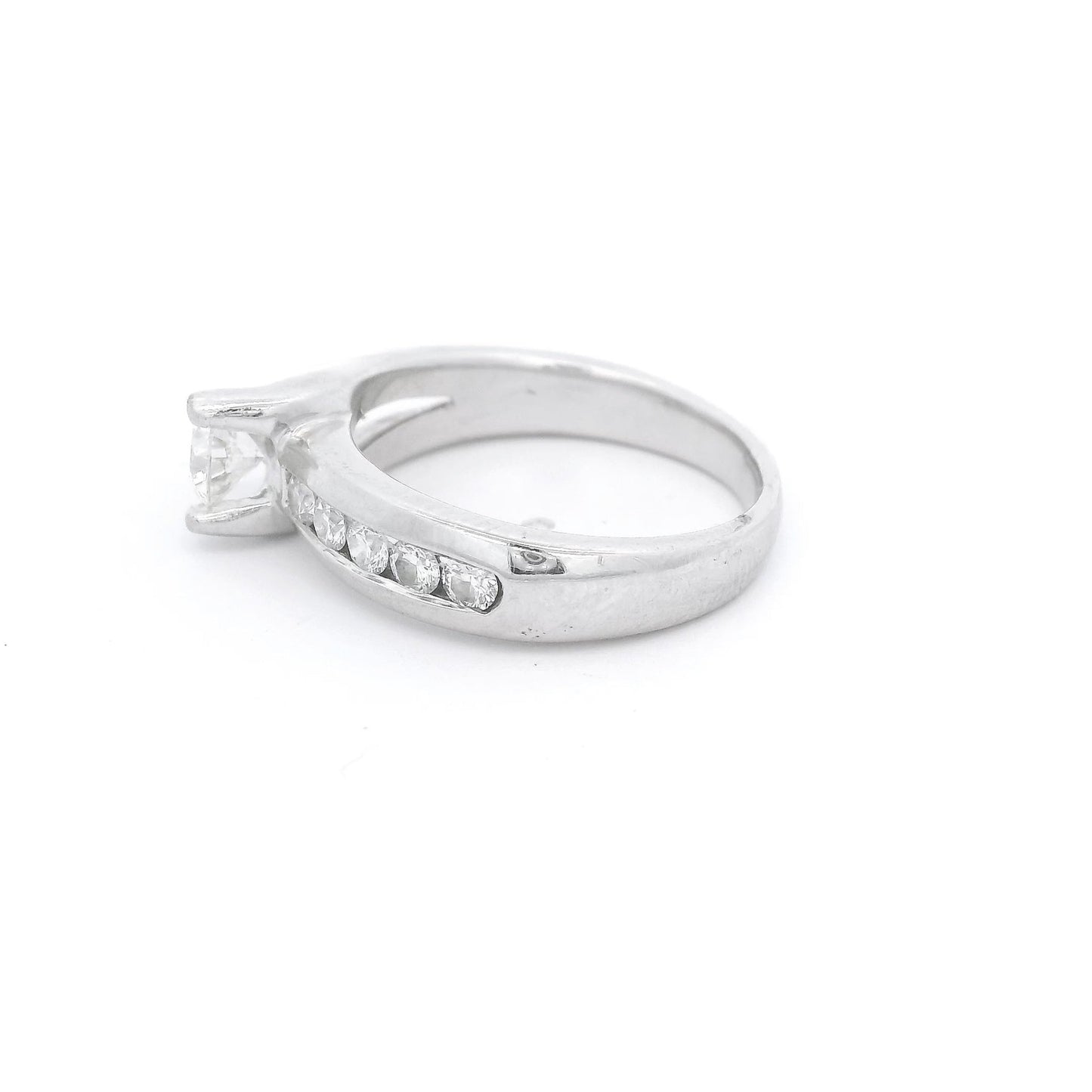 Diamond Bridal Ring with Chennel Set Diamonds - Forever Rox Fine Jewelry