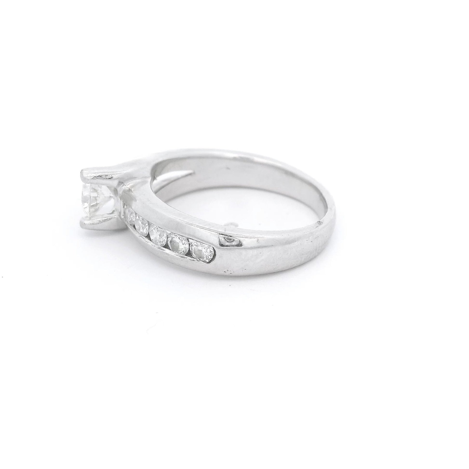 Diamond Bridal Ring with Chennel Set Diamonds - Forever Rox Fine Jewelry