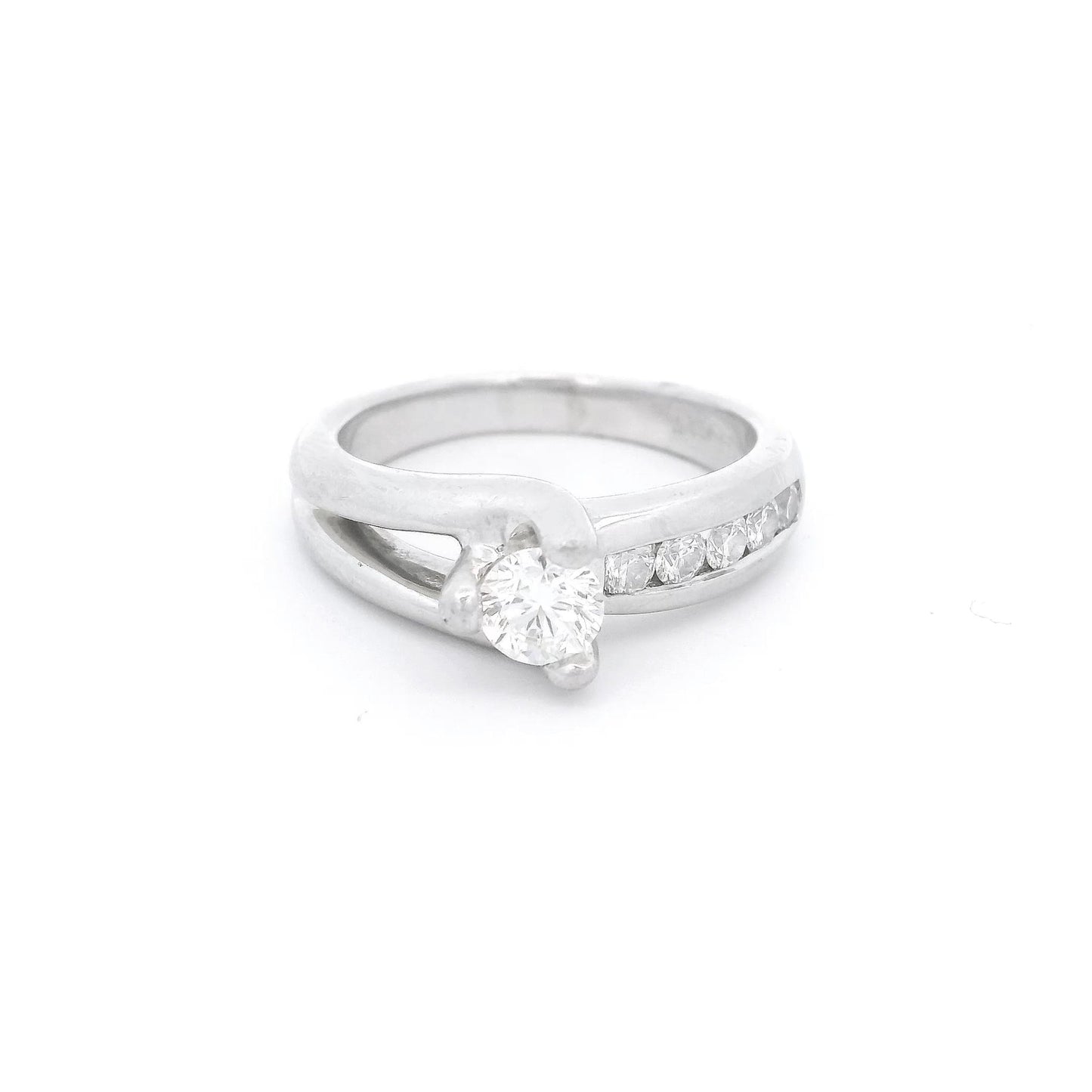 Diamond Bridal Ring with Chennel Set Diamonds - Forever Rox Fine Jewelry