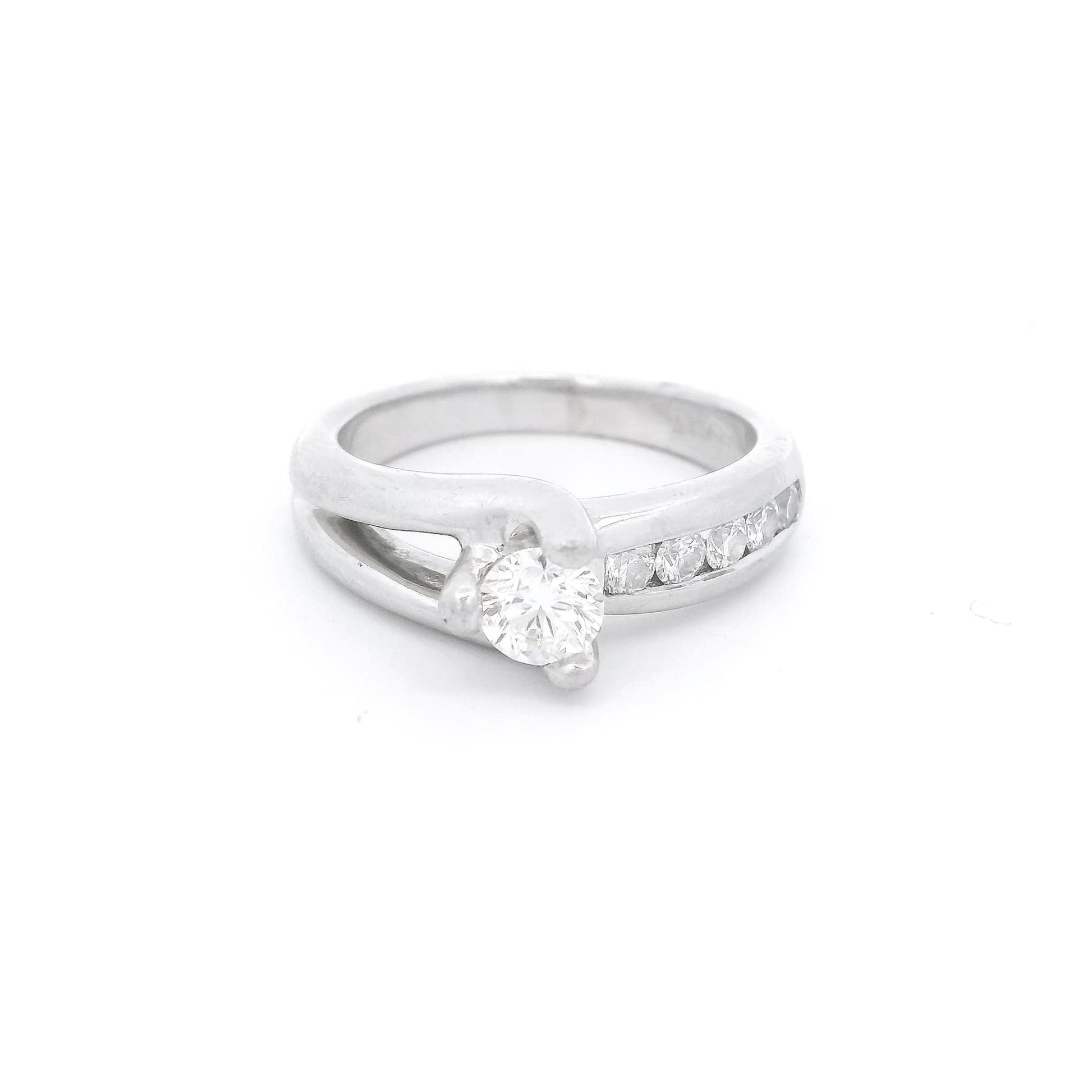 Diamond Bridal Ring with Chennel Set Diamonds - Forever Rox Fine Jewelry