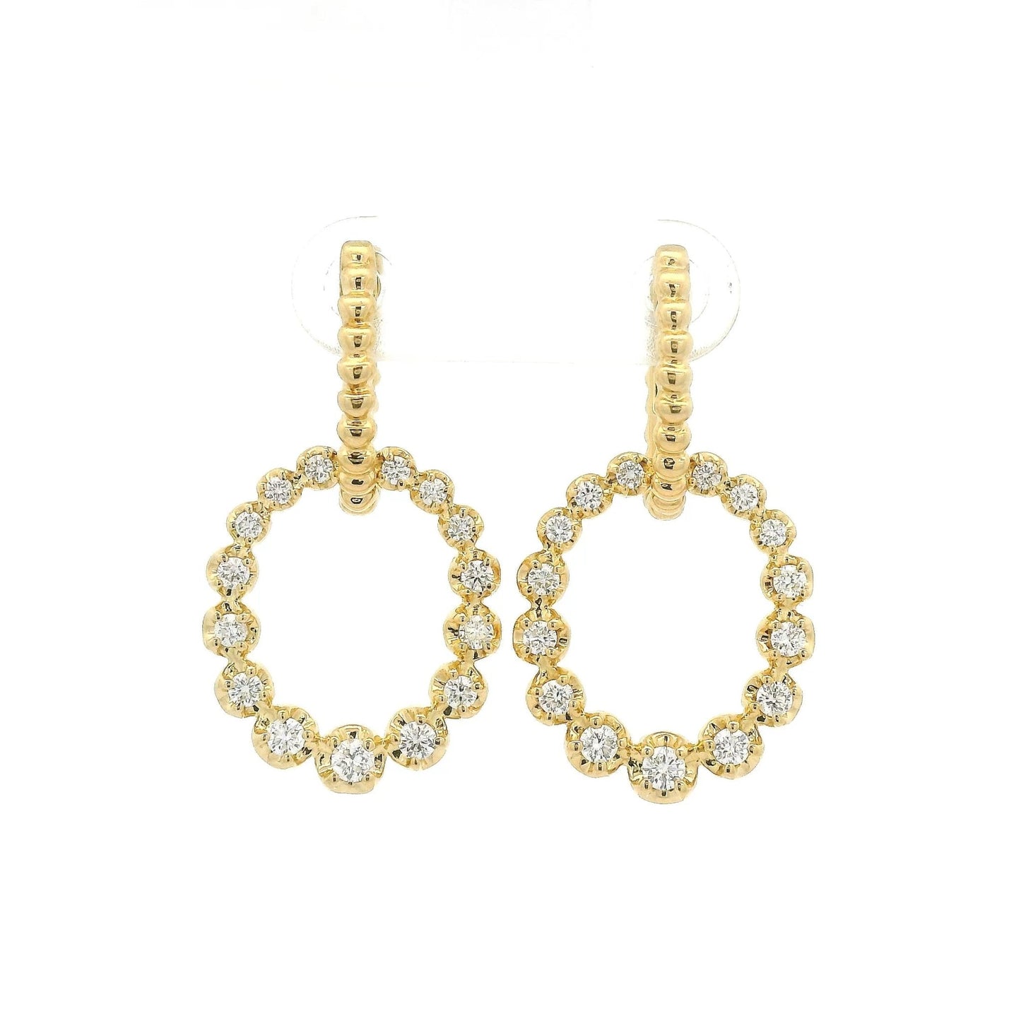 Diamond Circle Dangle Earrings - Forever Rox Fine Jewelry