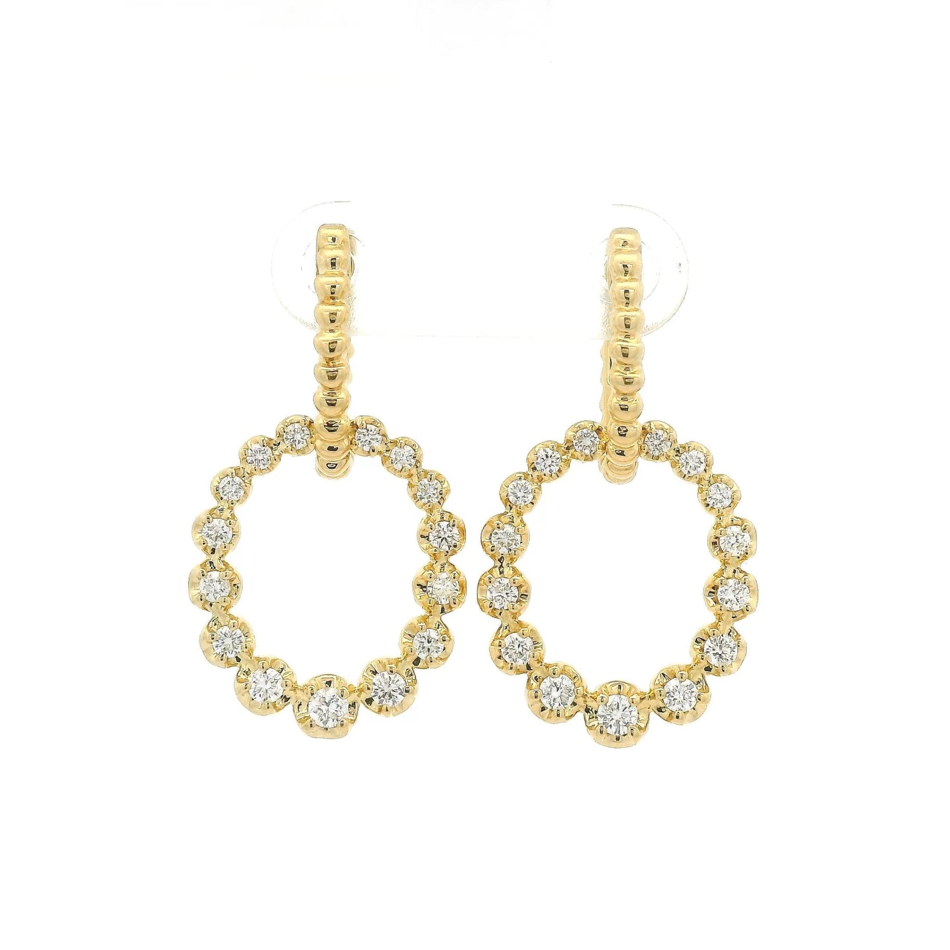 Diamond Circle Dangle Earrings - Forever Rox Fine Jewelry