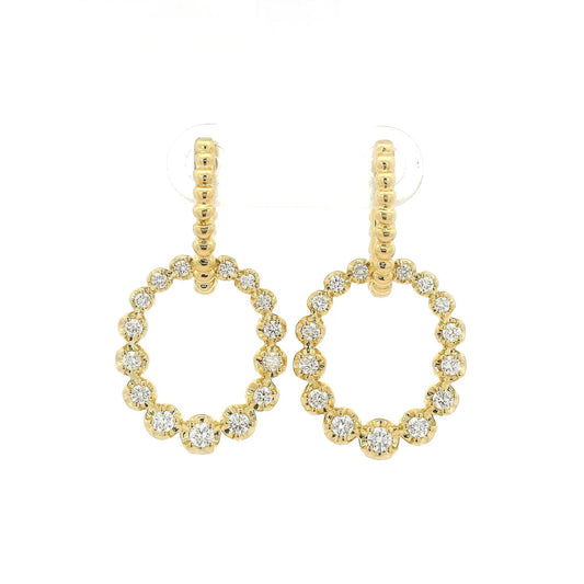 Diamond Circle Dangle Earrings - Forever Rox Fine Jewelry