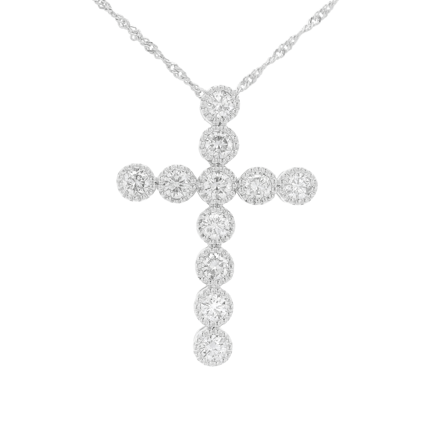 Diamond Cross With Milgrain Bezels - Forever Rox