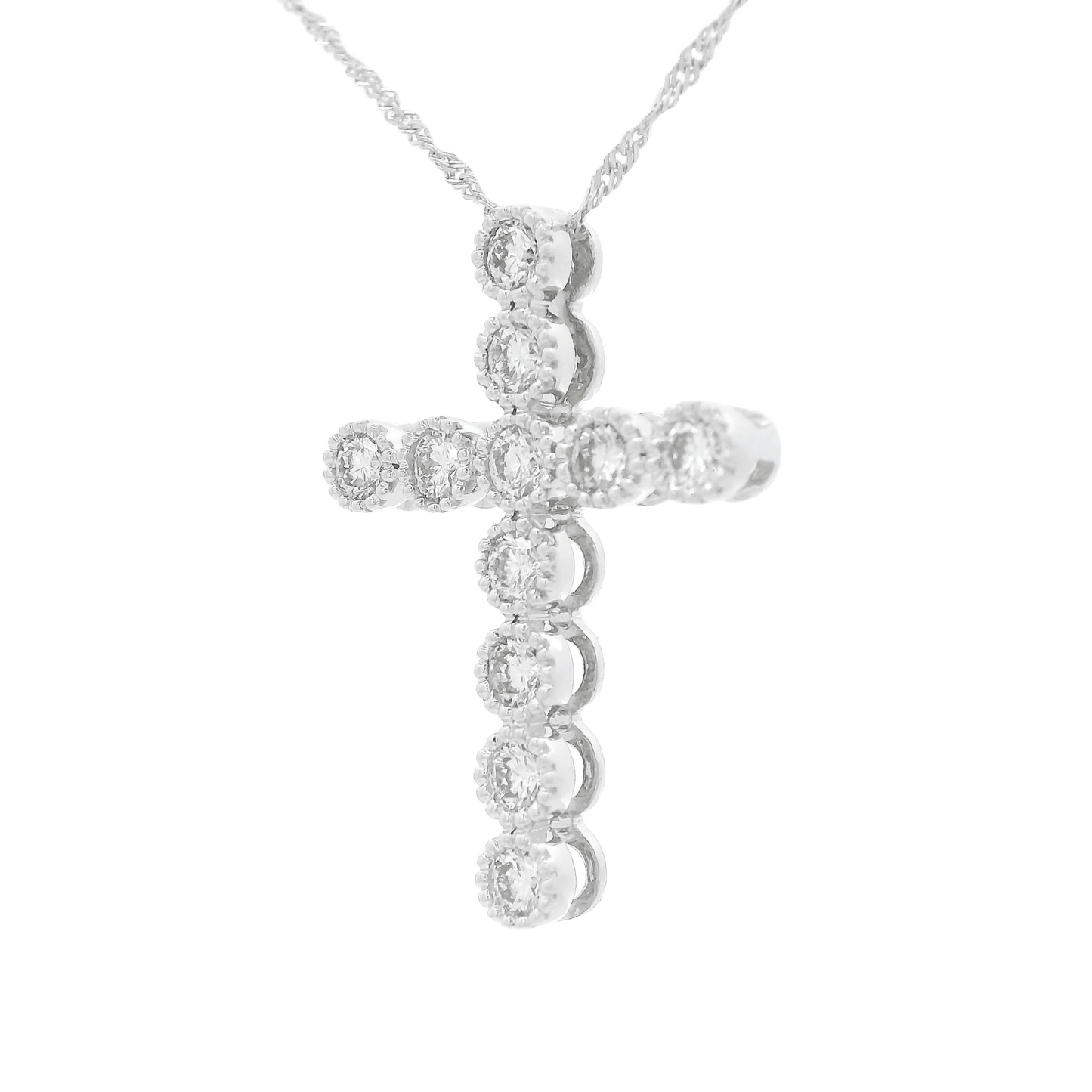 Diamond Cross With Milgrain Bezels - Forever Rox