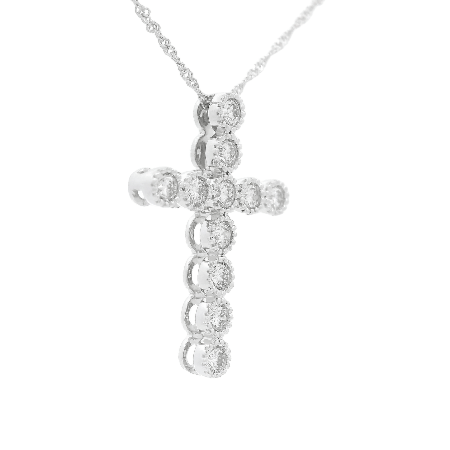 Diamond Cross With Milgrain Bezels - Forever Rox