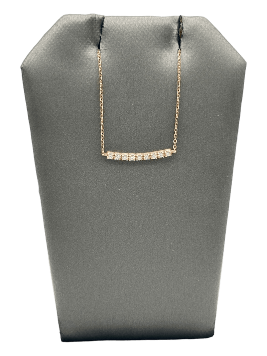 Diamond Curved Bar Pendant - Forever Rox