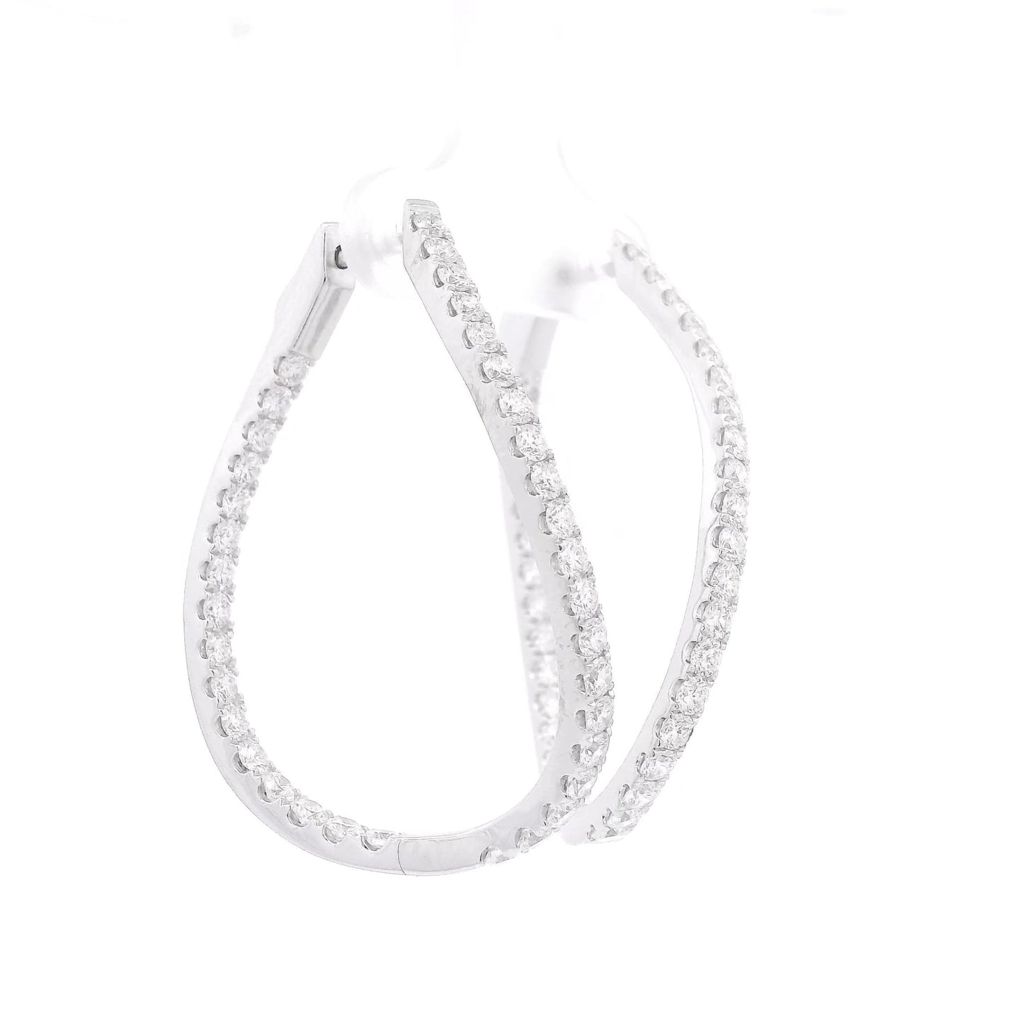 Diamond Curved Oval Hoops - Forever Rox