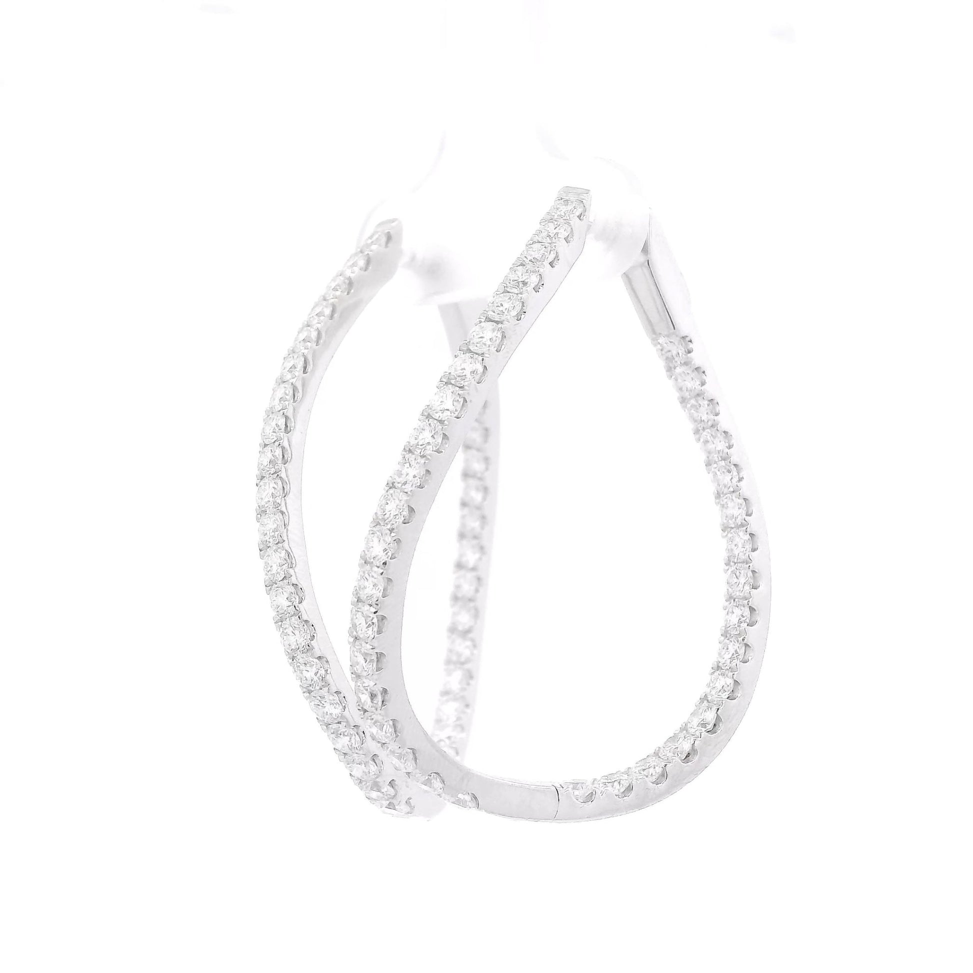 Diamond Curved Oval Hoops - Forever Rox