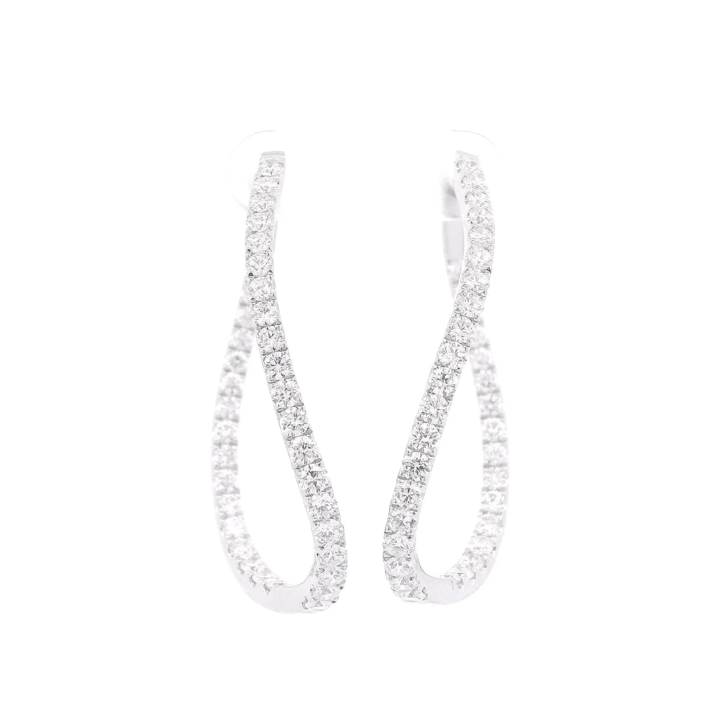 Diamond Curved Oval Hoops - Forever Rox