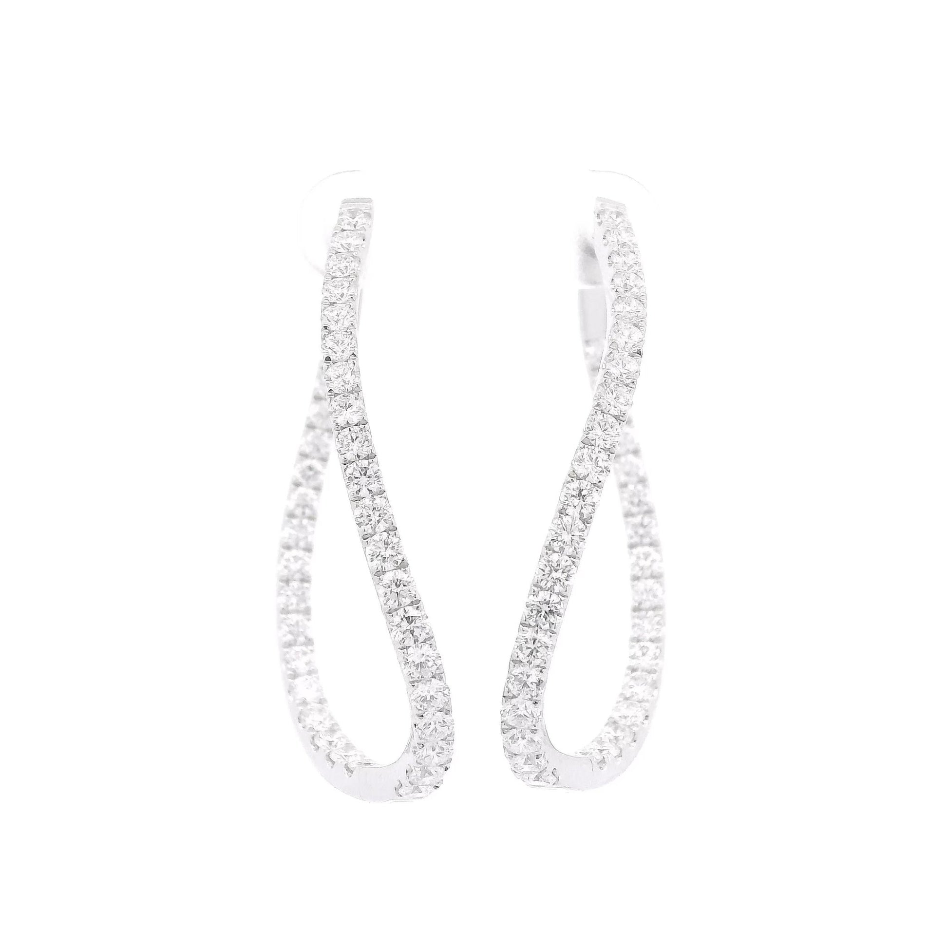 Diamond Curved Oval Hoops - Forever Rox
