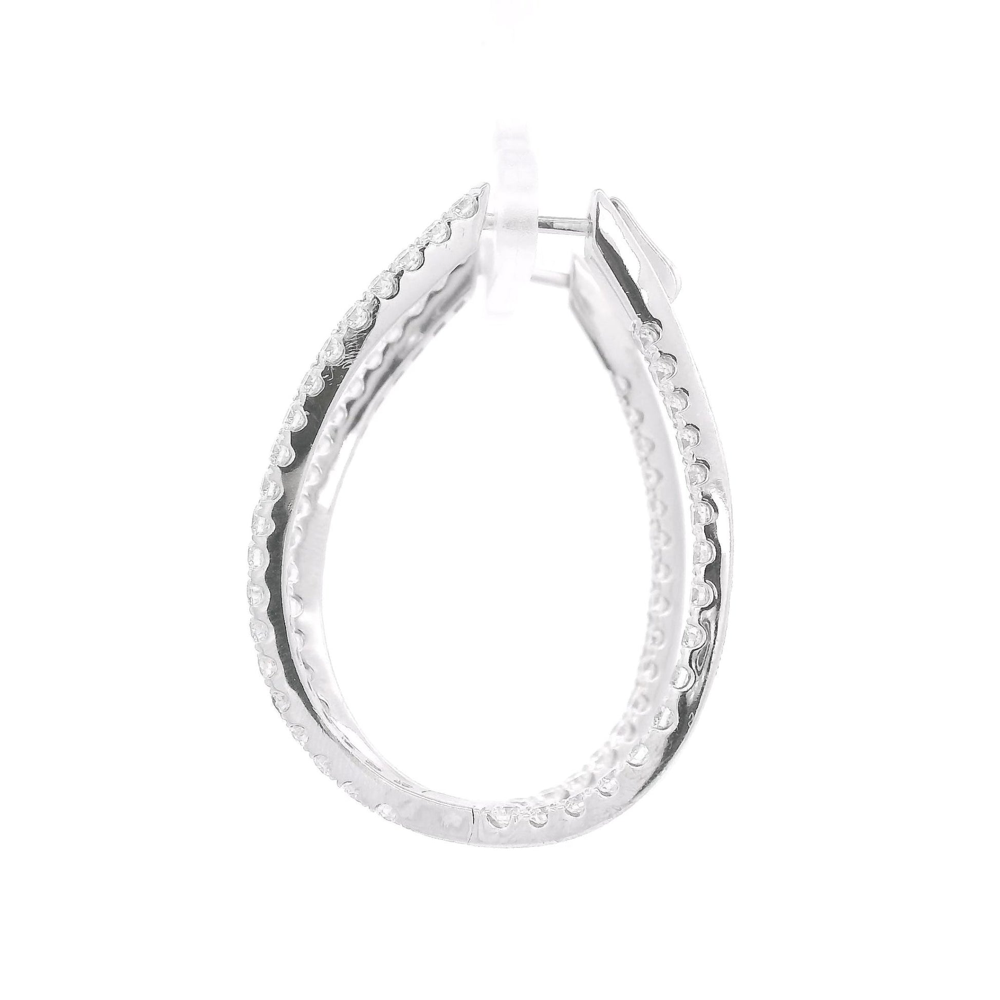 Diamond Curved Oval Hoops - Forever Rox