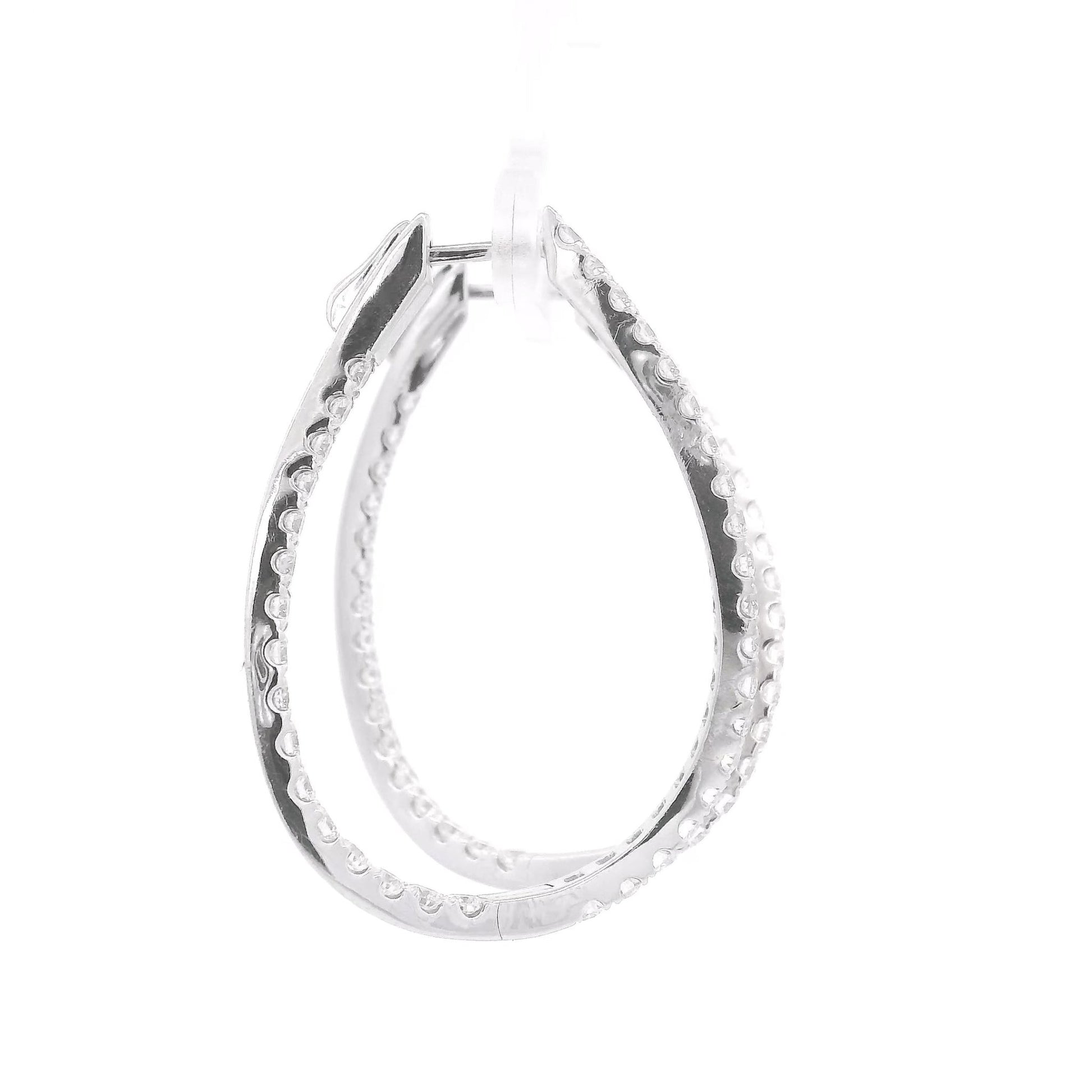 Diamond Curved Oval Hoops - Forever Rox
