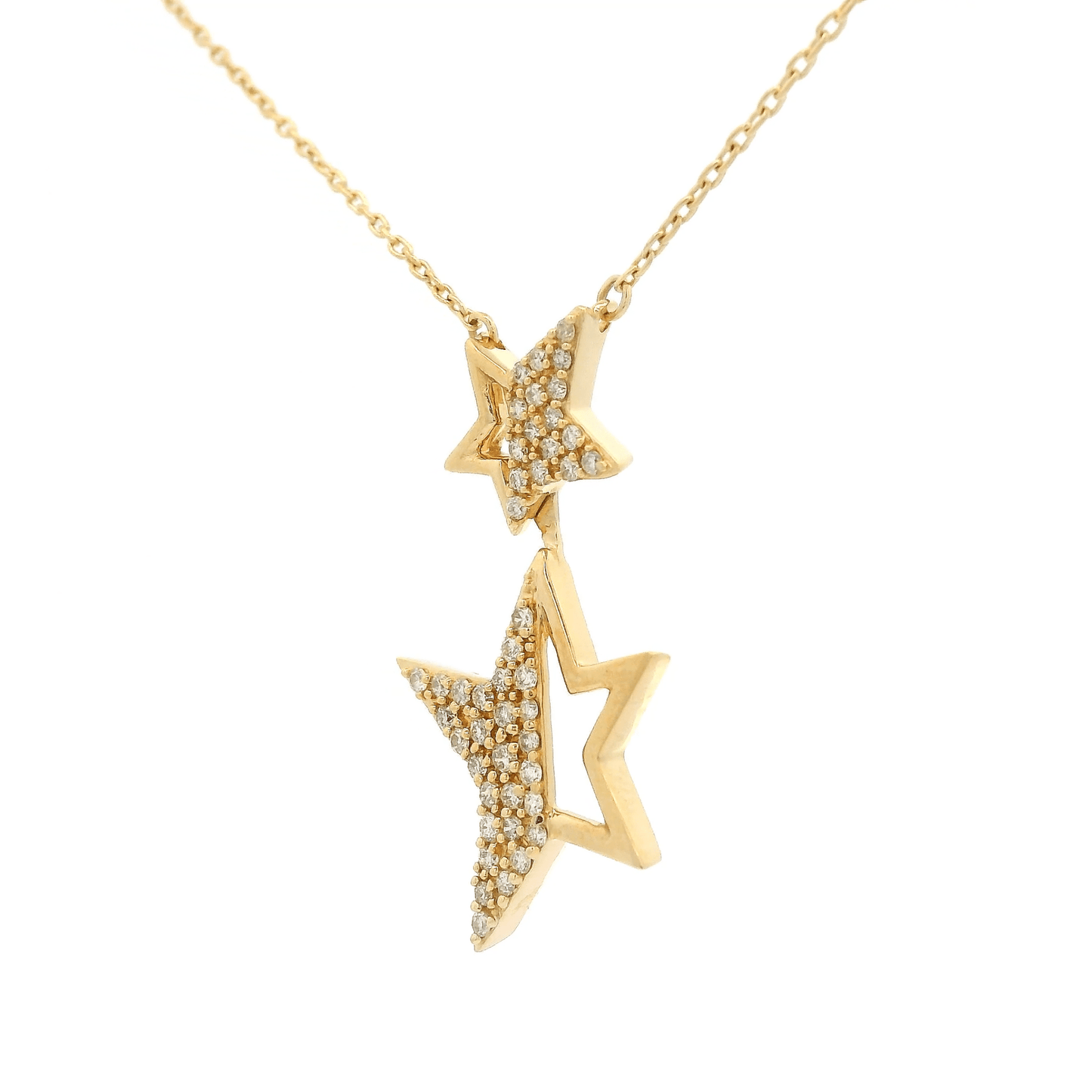 Diamond Double Star Dangle Pendant - Forever Rox