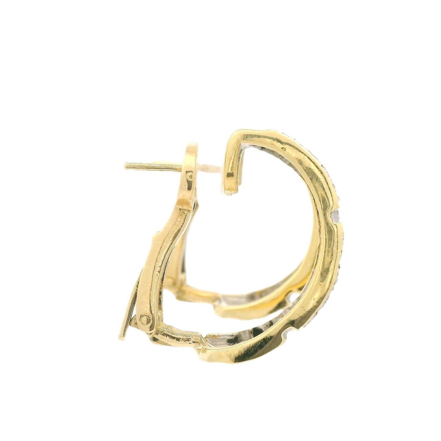 Diamond Egyptian/Greek Key Design Half Hoop Earrings - Forever Rox