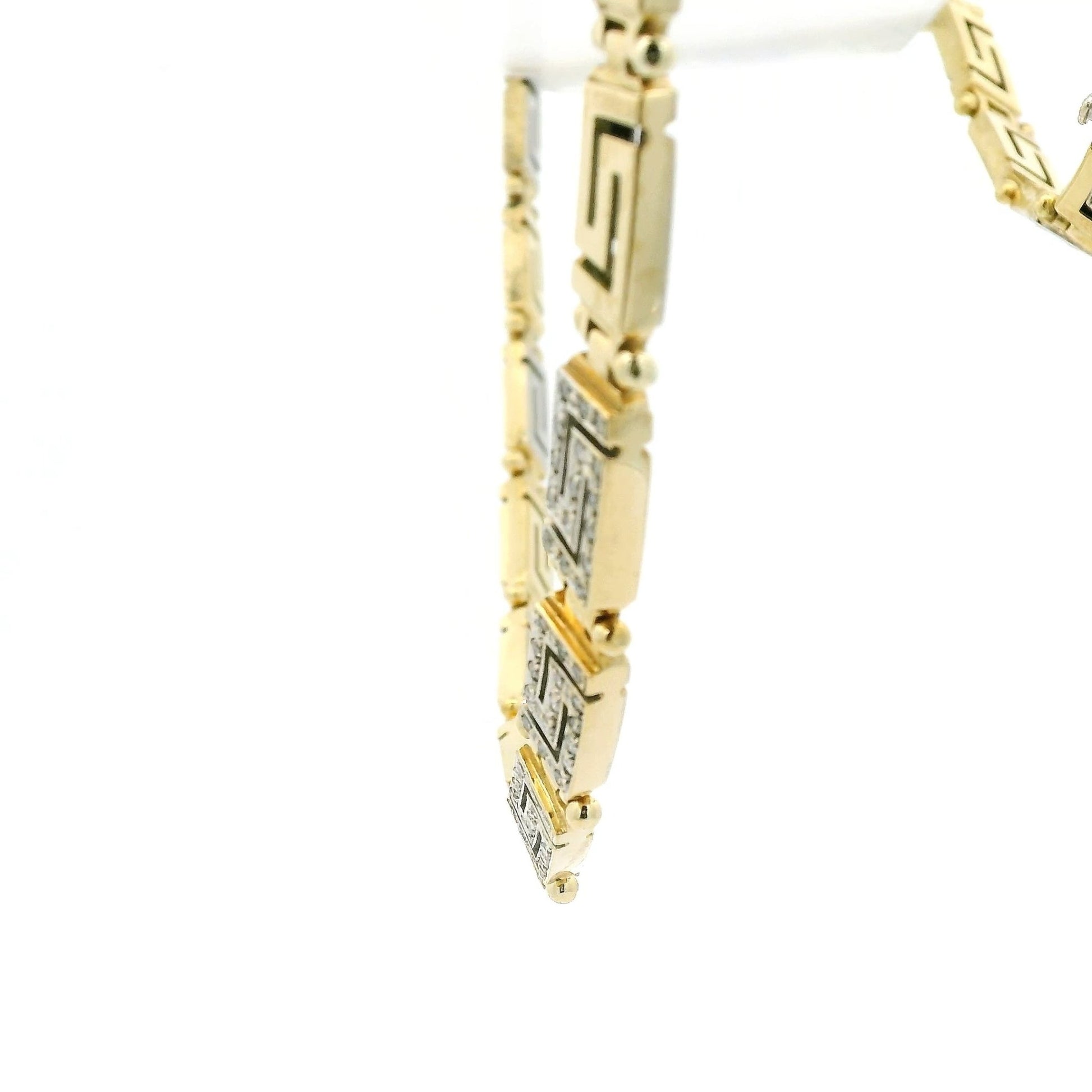 Diamond Egyptian/Greek Key Design Necklace - Forever Rox