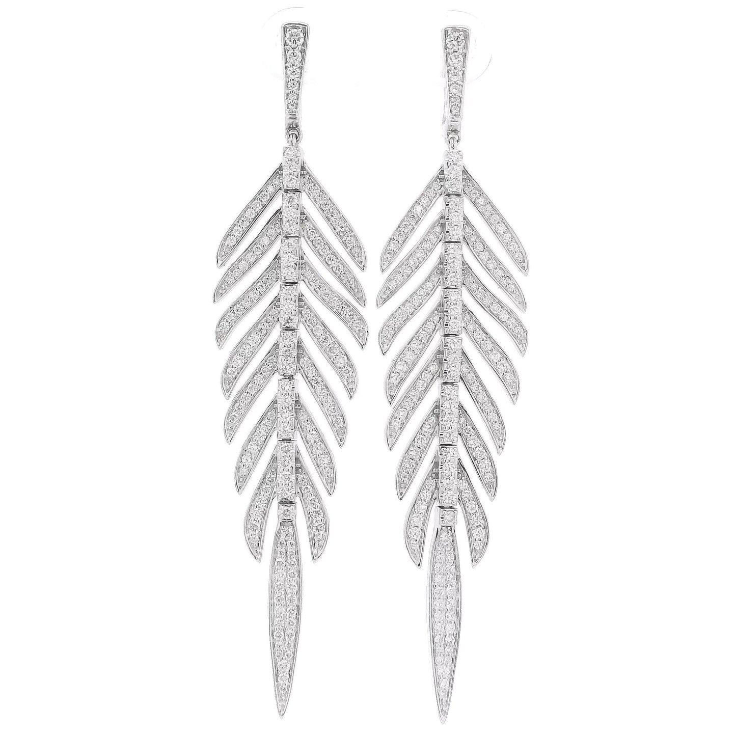 Diamond Feather Dangles - Forever Rox