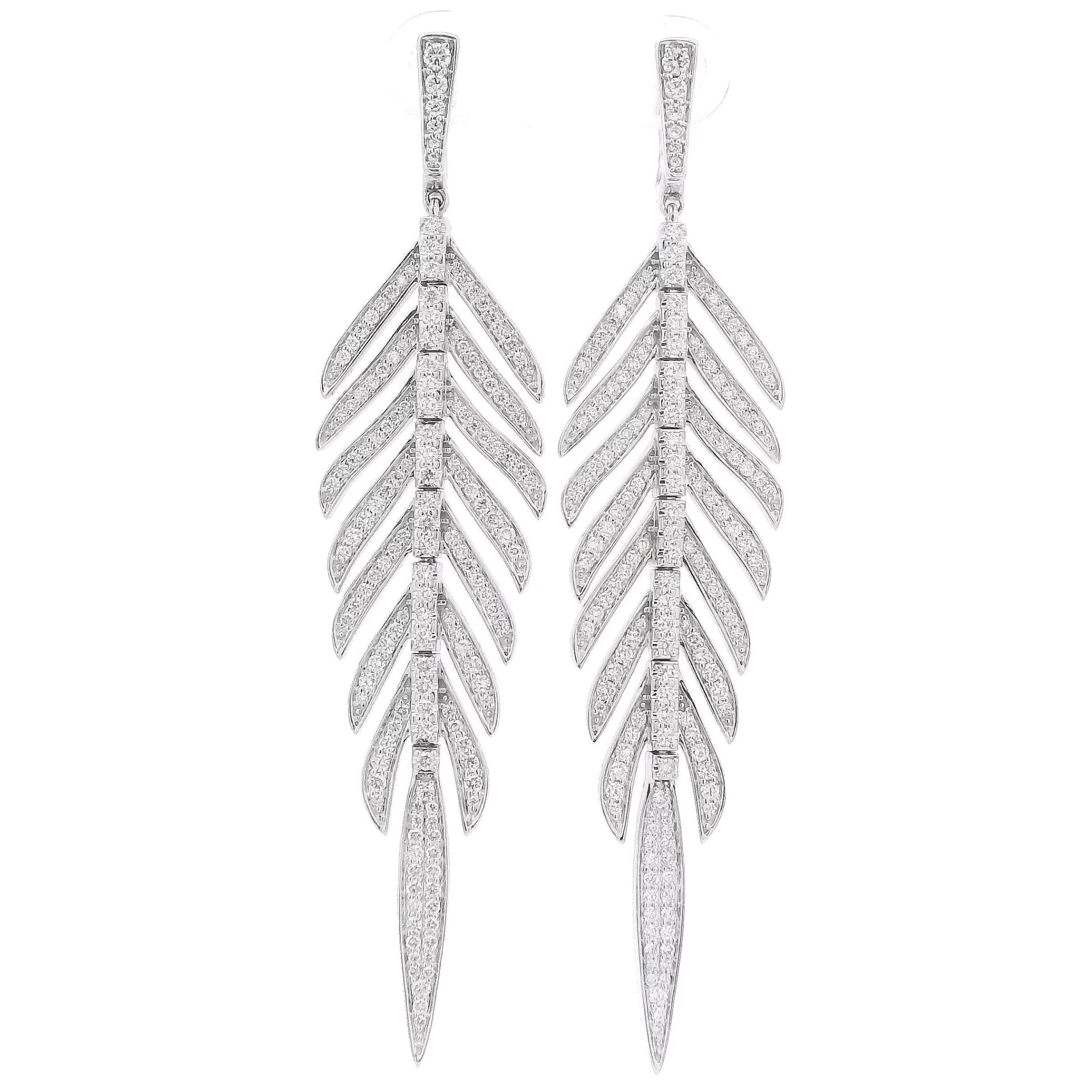 Diamond Feather Dangles - Forever Rox