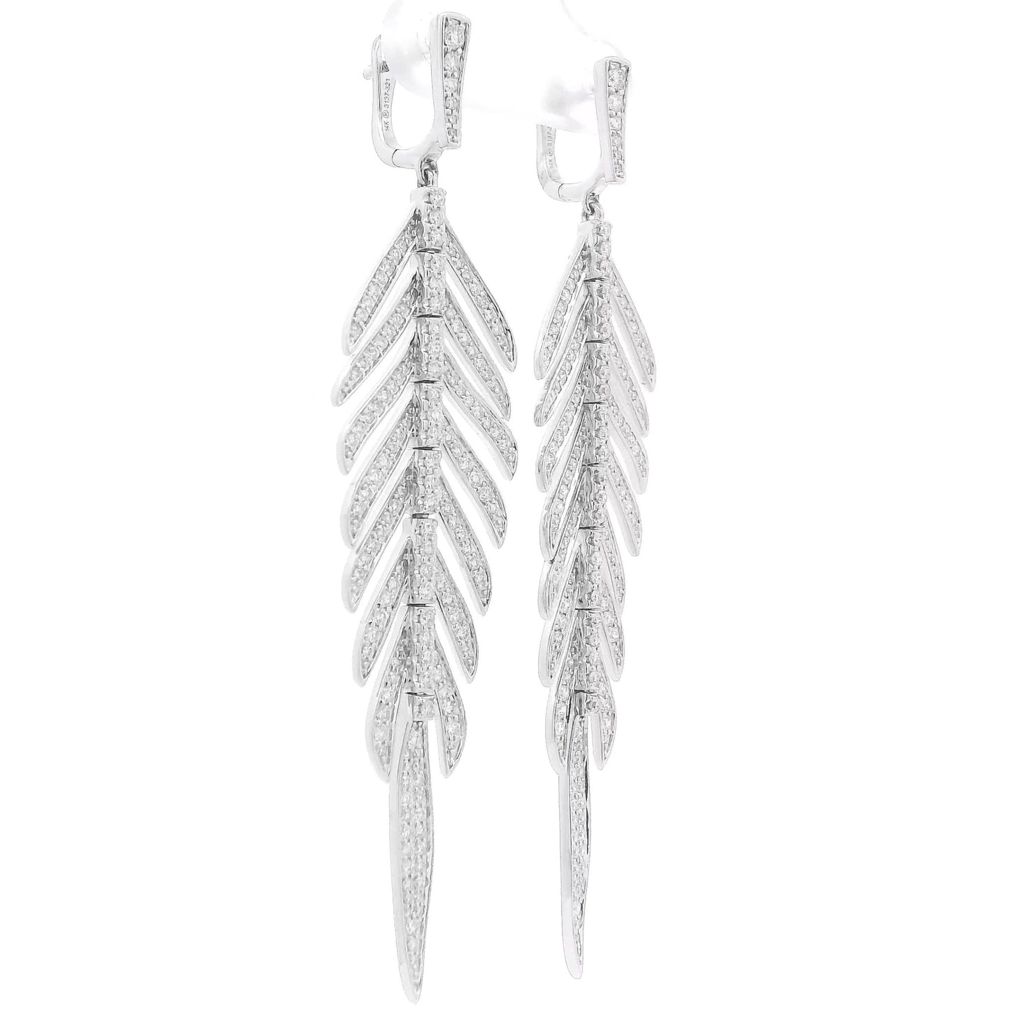 Diamond Feather Dangles - Forever Rox