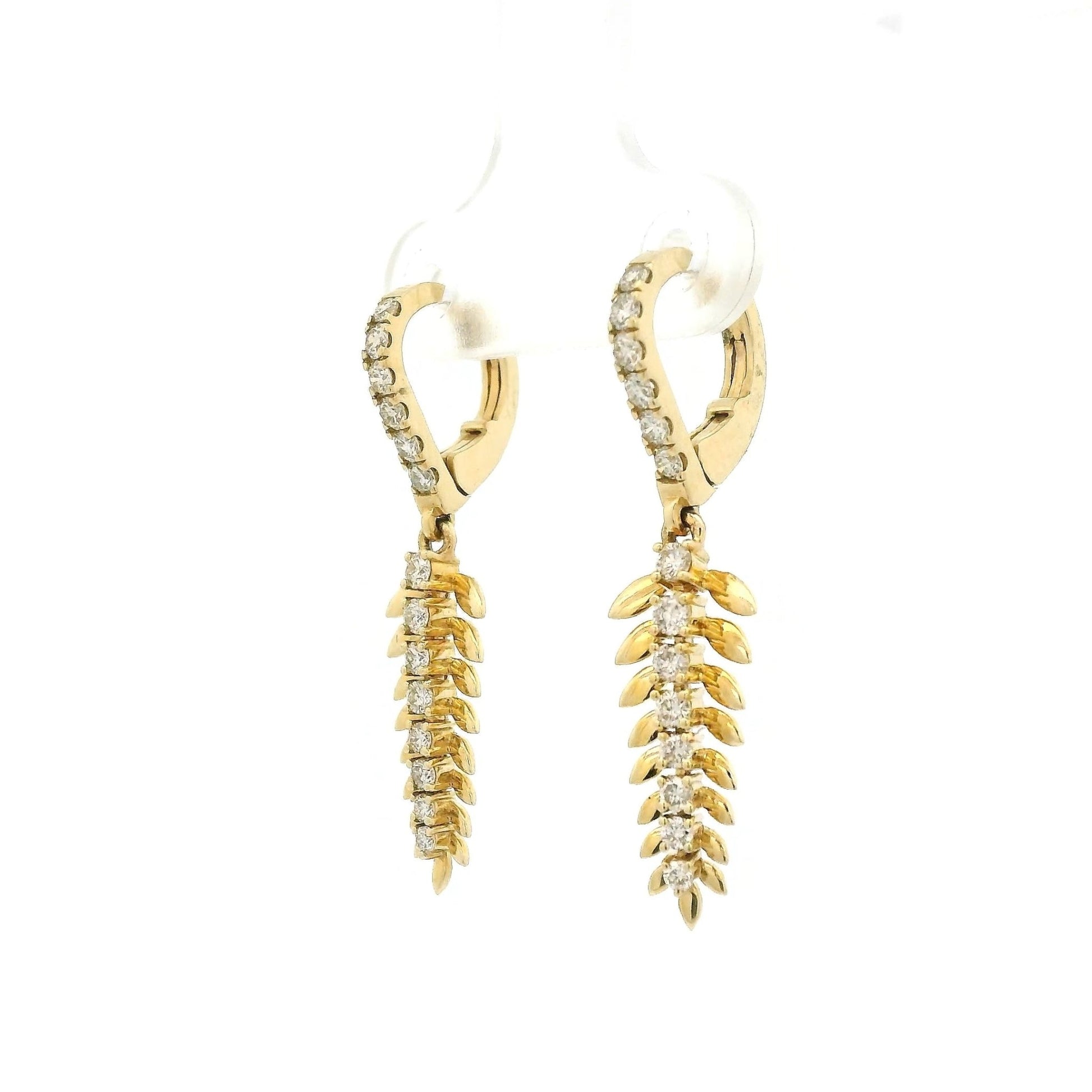 Diamond Feather Dangles - Forever Rox