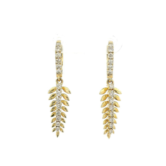 Diamond Feather Dangles - Forever Rox