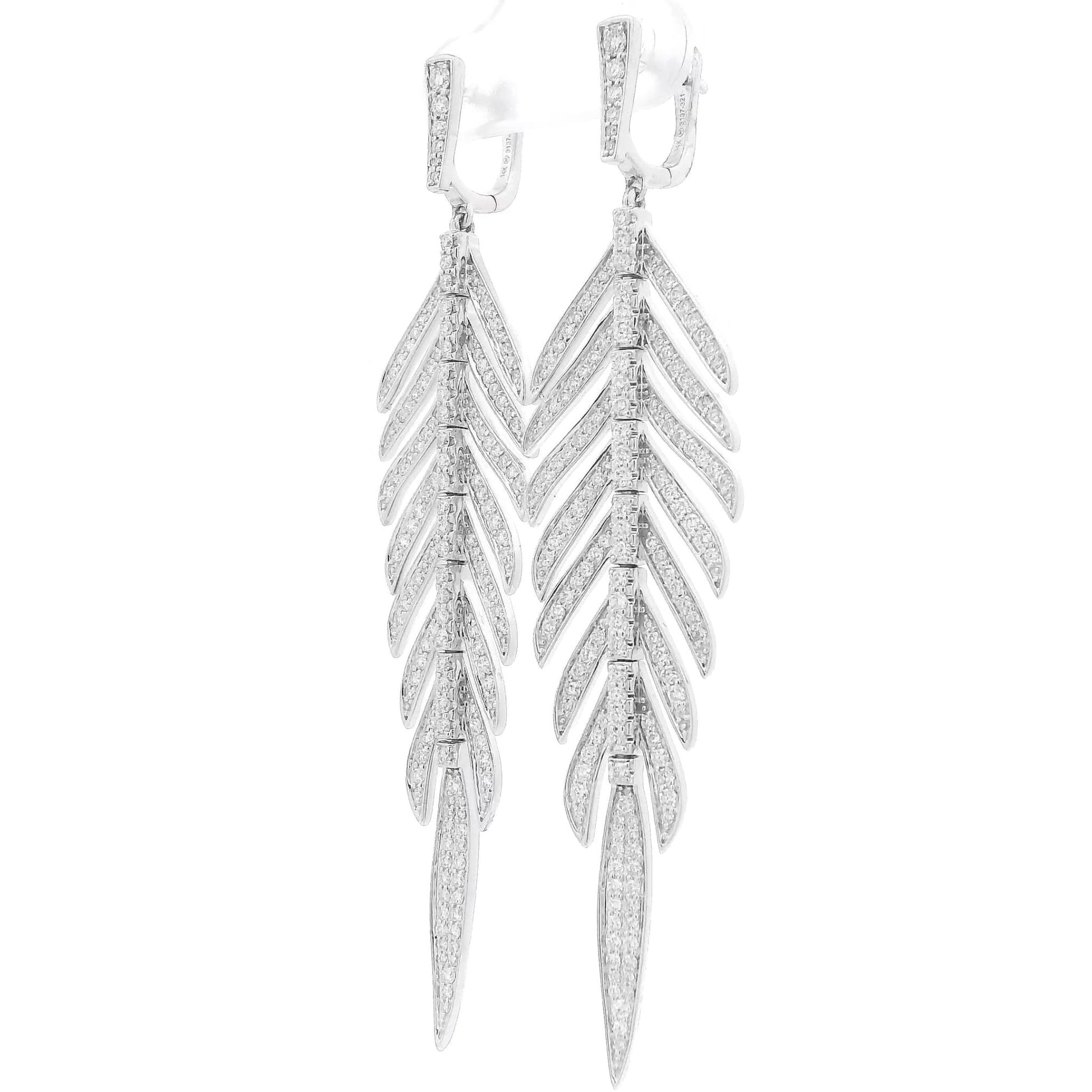 Diamond Feather Dangles - Forever Rox