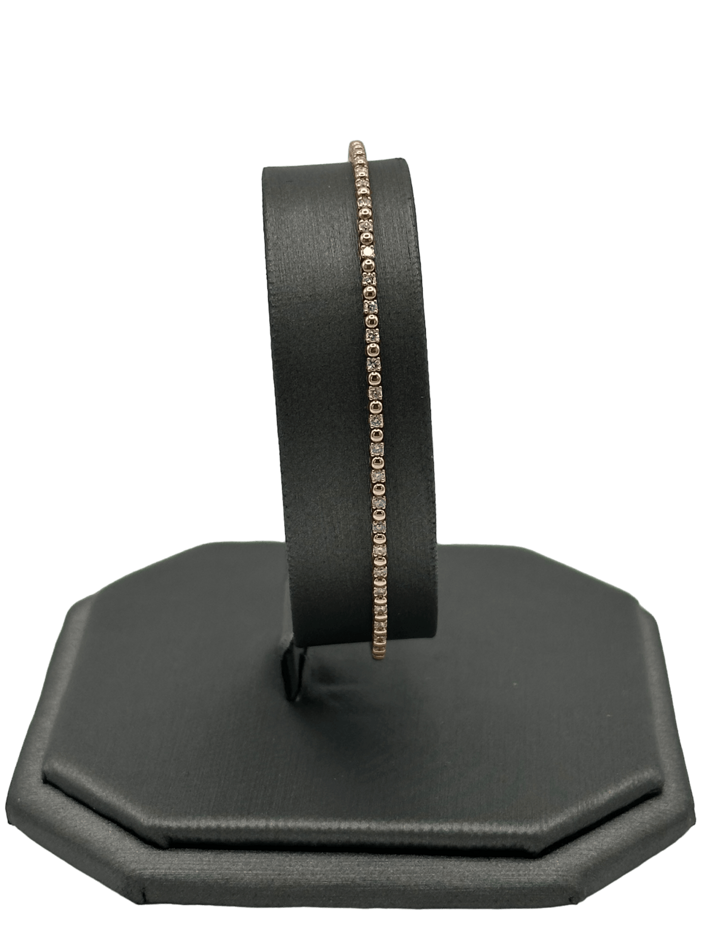 Diamond & Gold Bead Alternating Flex Bangle - Forever Rox