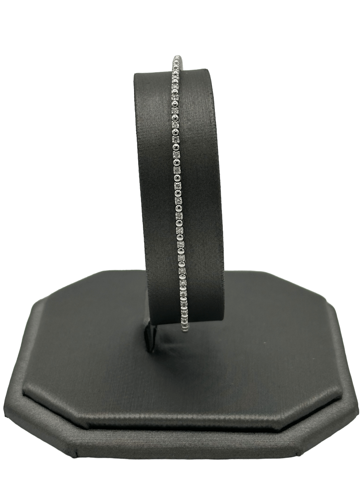 Diamond & Gold Bead Alternating Flex Bangle - Forever Rox