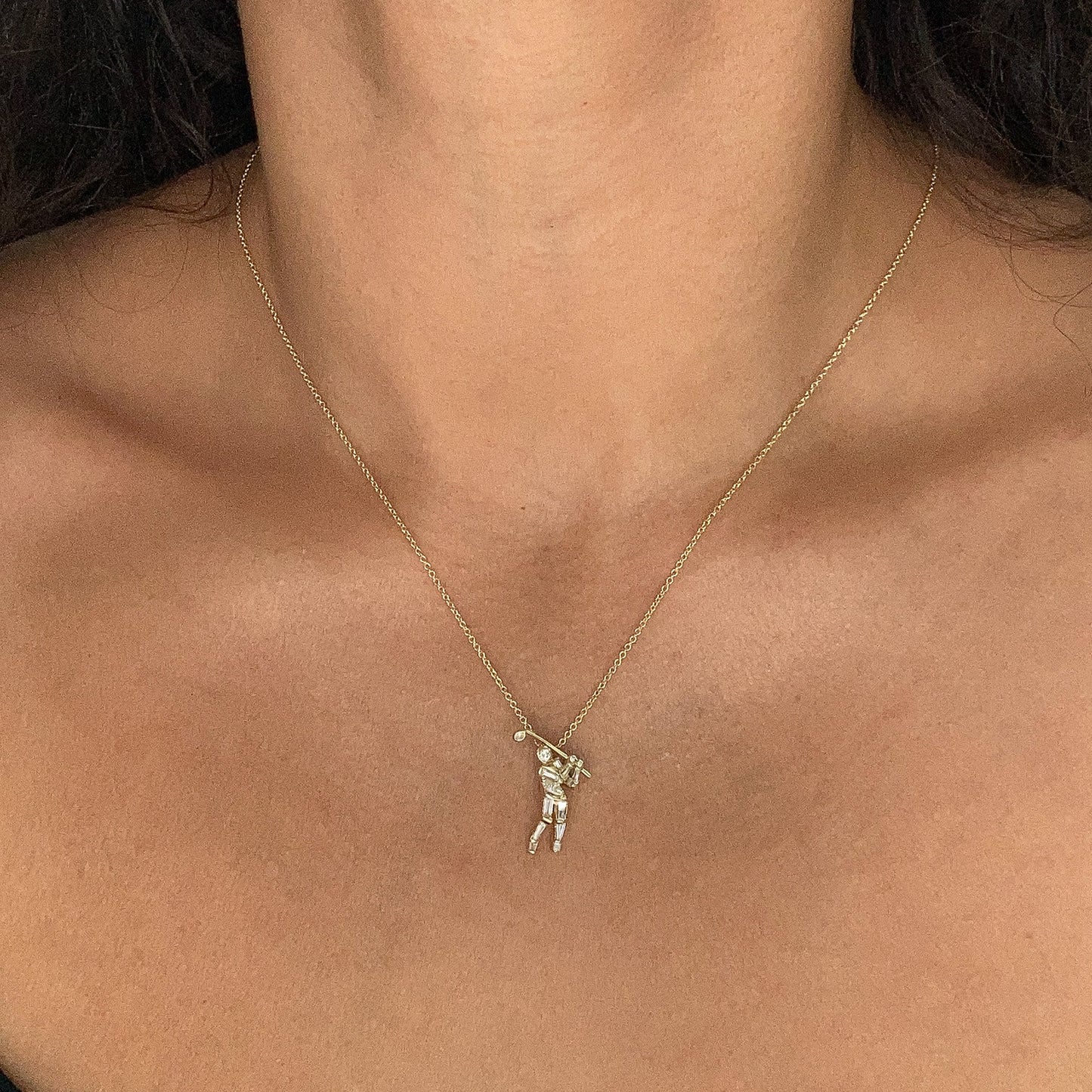 Diamond Golfer Pendant Signed by Jose Hess - Forever Rox