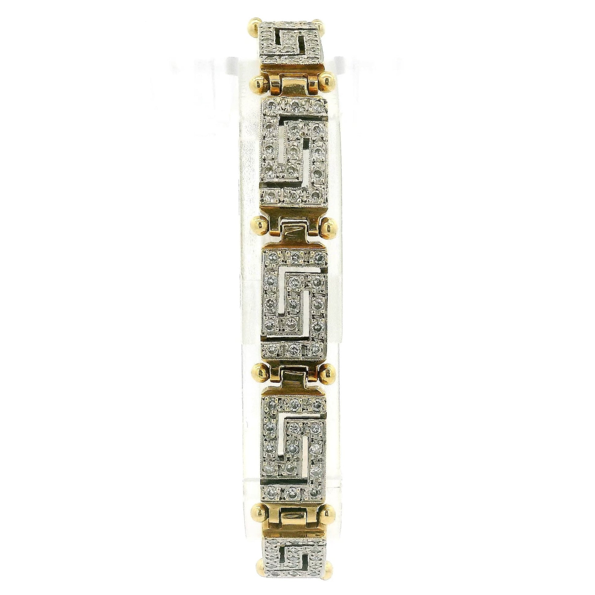 Diamond Greek Key Design Bracelet (Reversible) - Forever Rox
