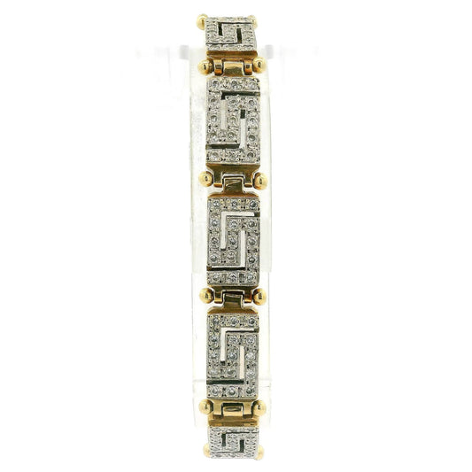 Diamond Greek Key Design Bracelet (Reversible) - Forever Rox