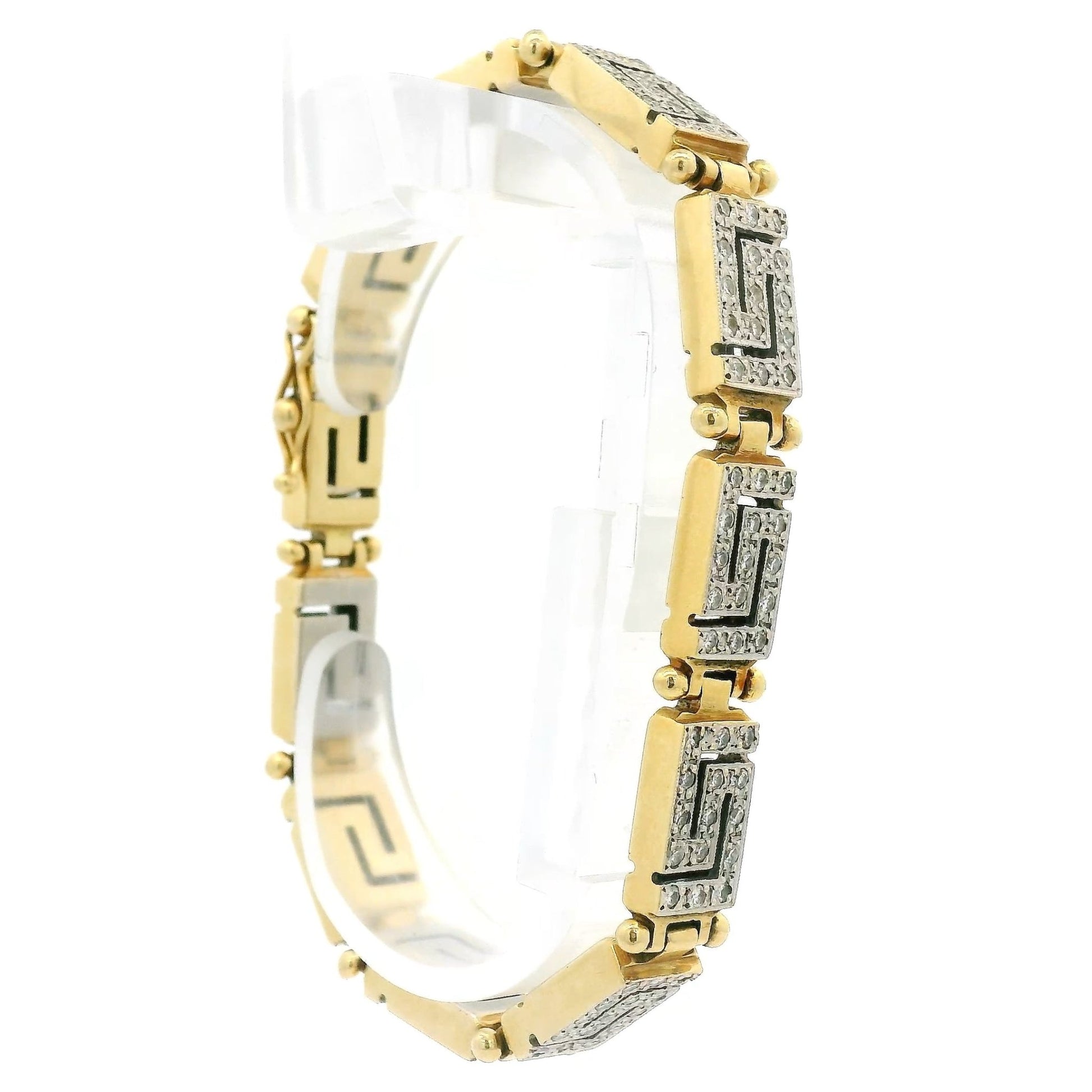 Diamond Greek Key Design Bracelet (Reversible) - Forever Rox