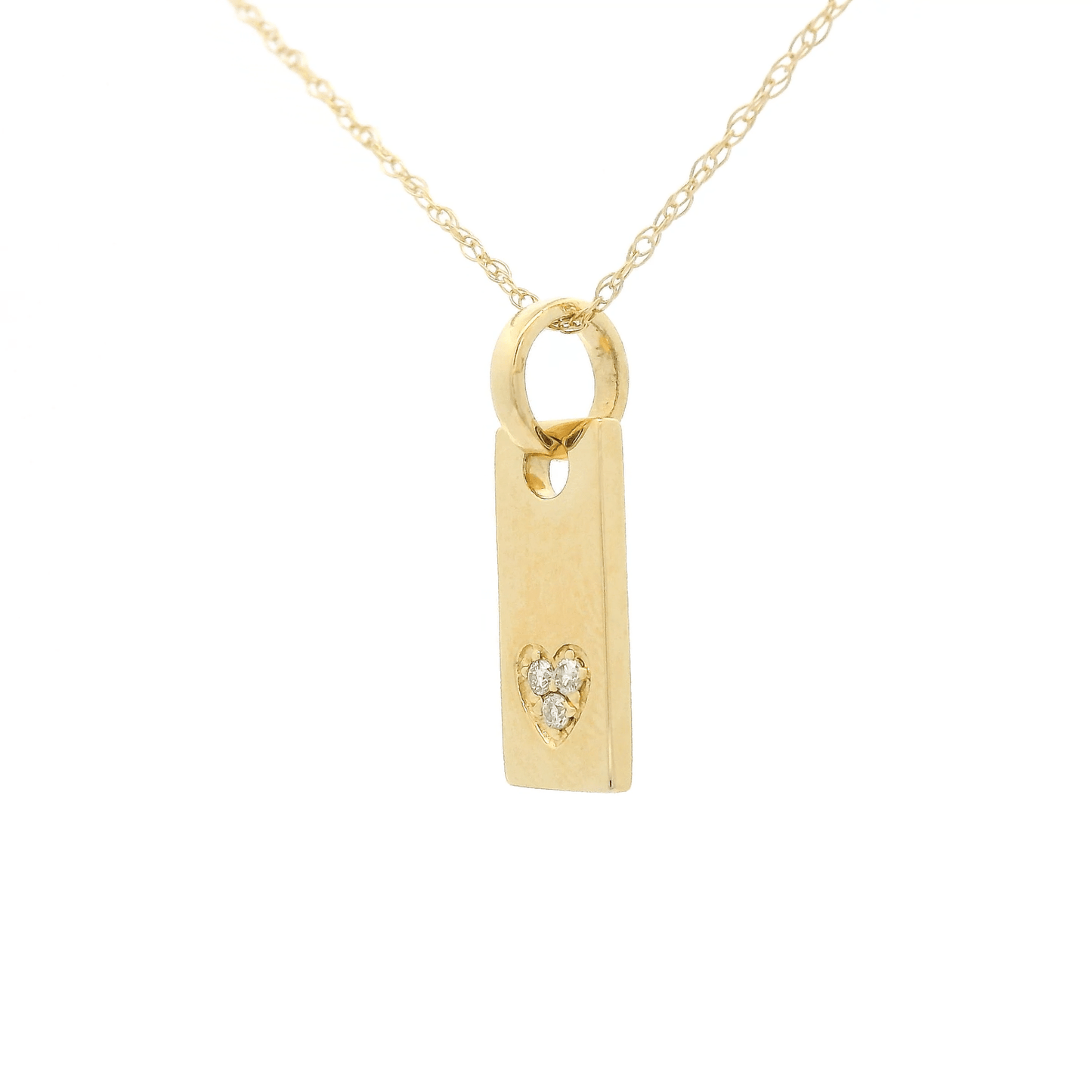 Diamond Heart Plate Pendant - Forever Rox