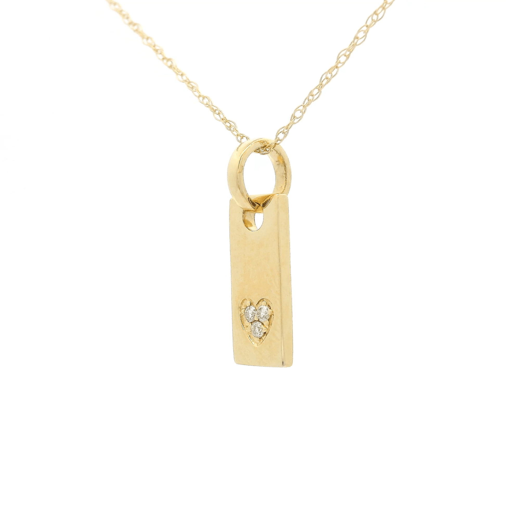 Diamond Heart Plate Pendant - Forever Rox