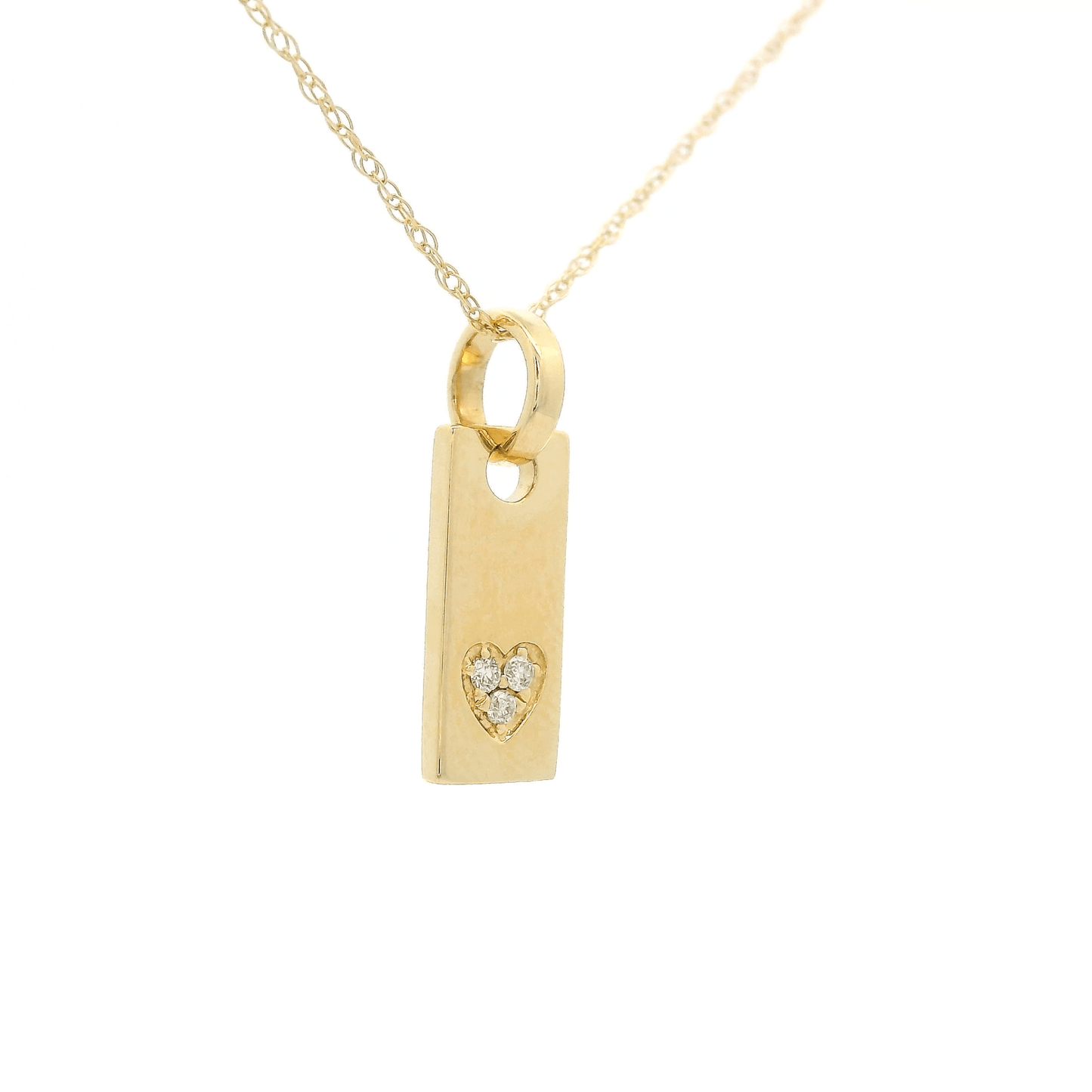 Diamond Heart Plate Pendant - Forever Rox
