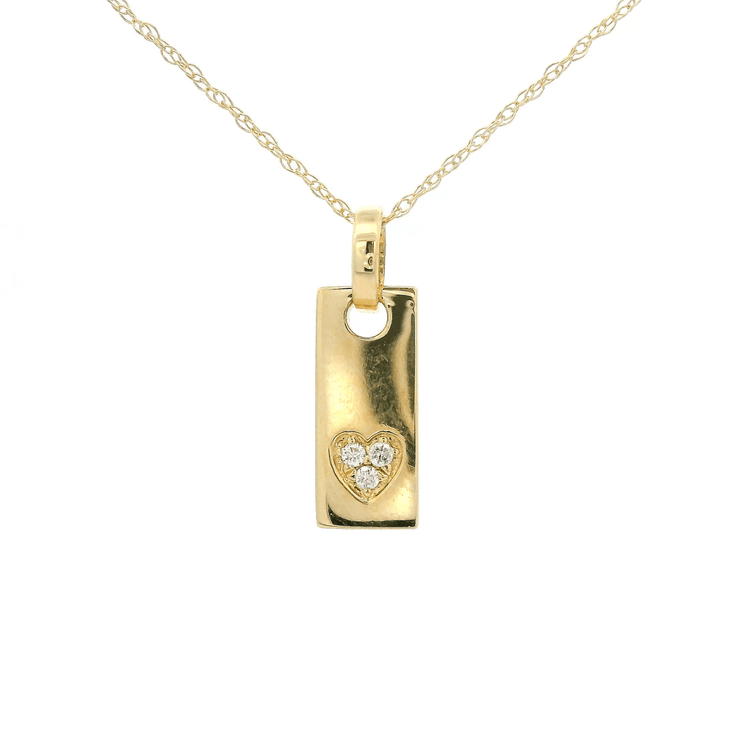 Diamond Heart Plate Pendant - Forever Rox