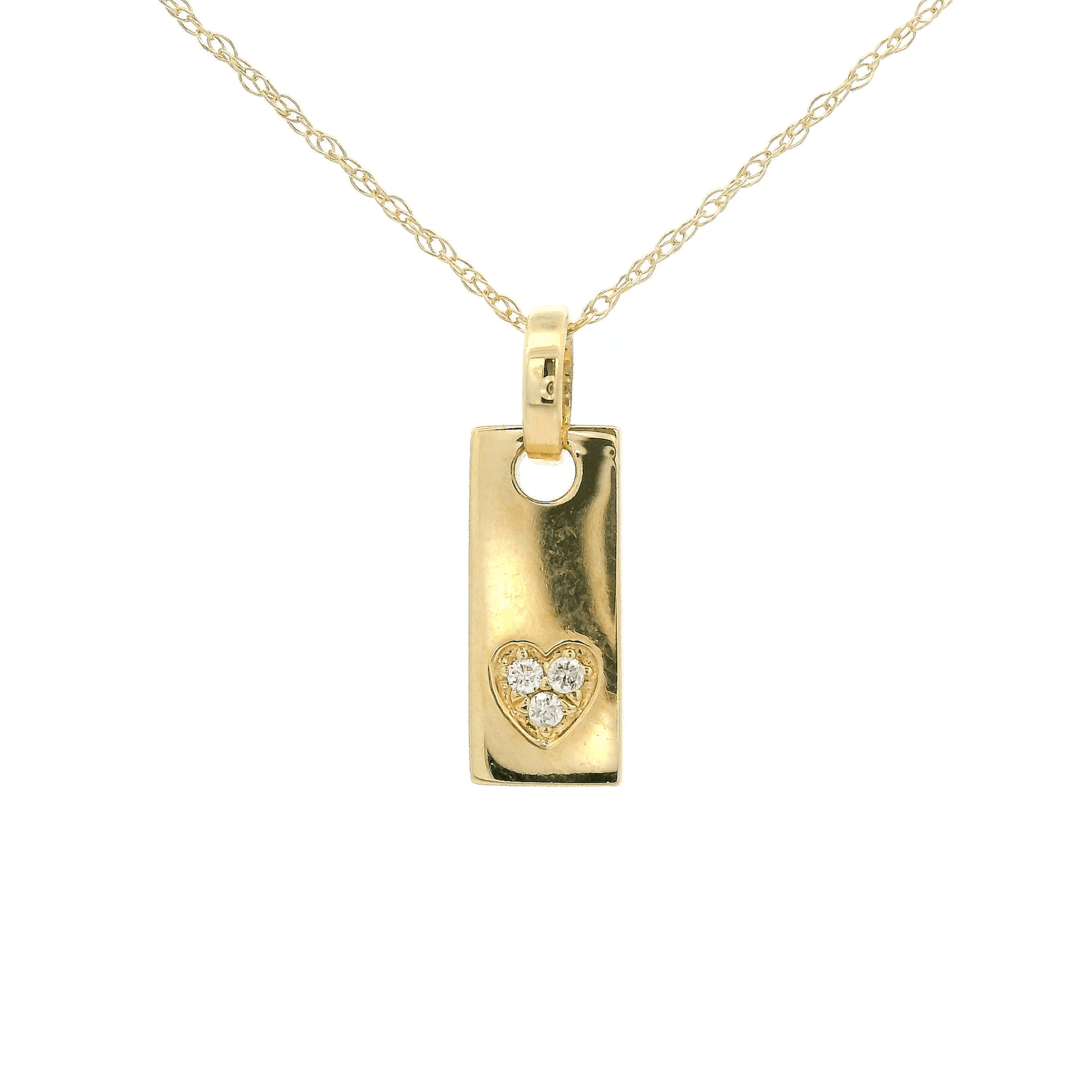 Diamond Heart Plate Pendant - Forever Rox