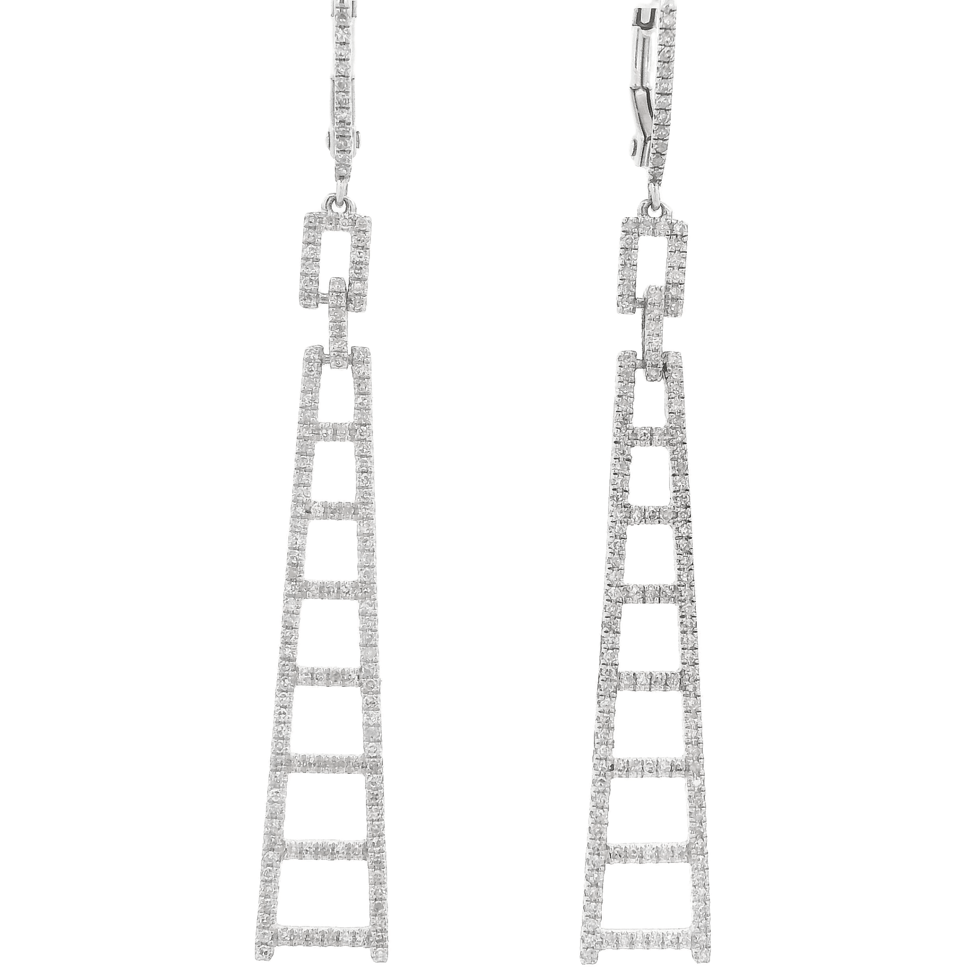 Diamond Ladder Design Dangle Earrings - Forever Rox