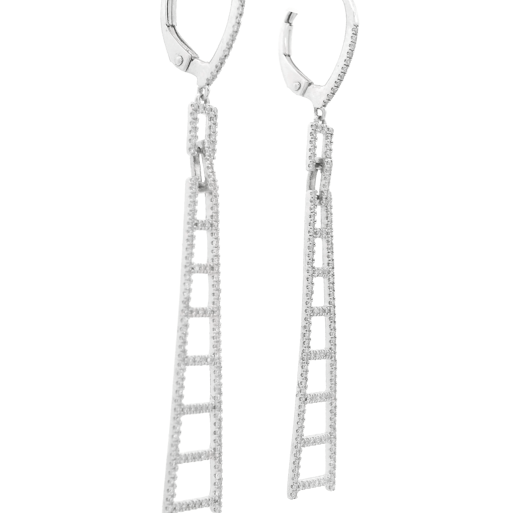 Diamond Ladder Design Dangle Earrings - Forever Rox