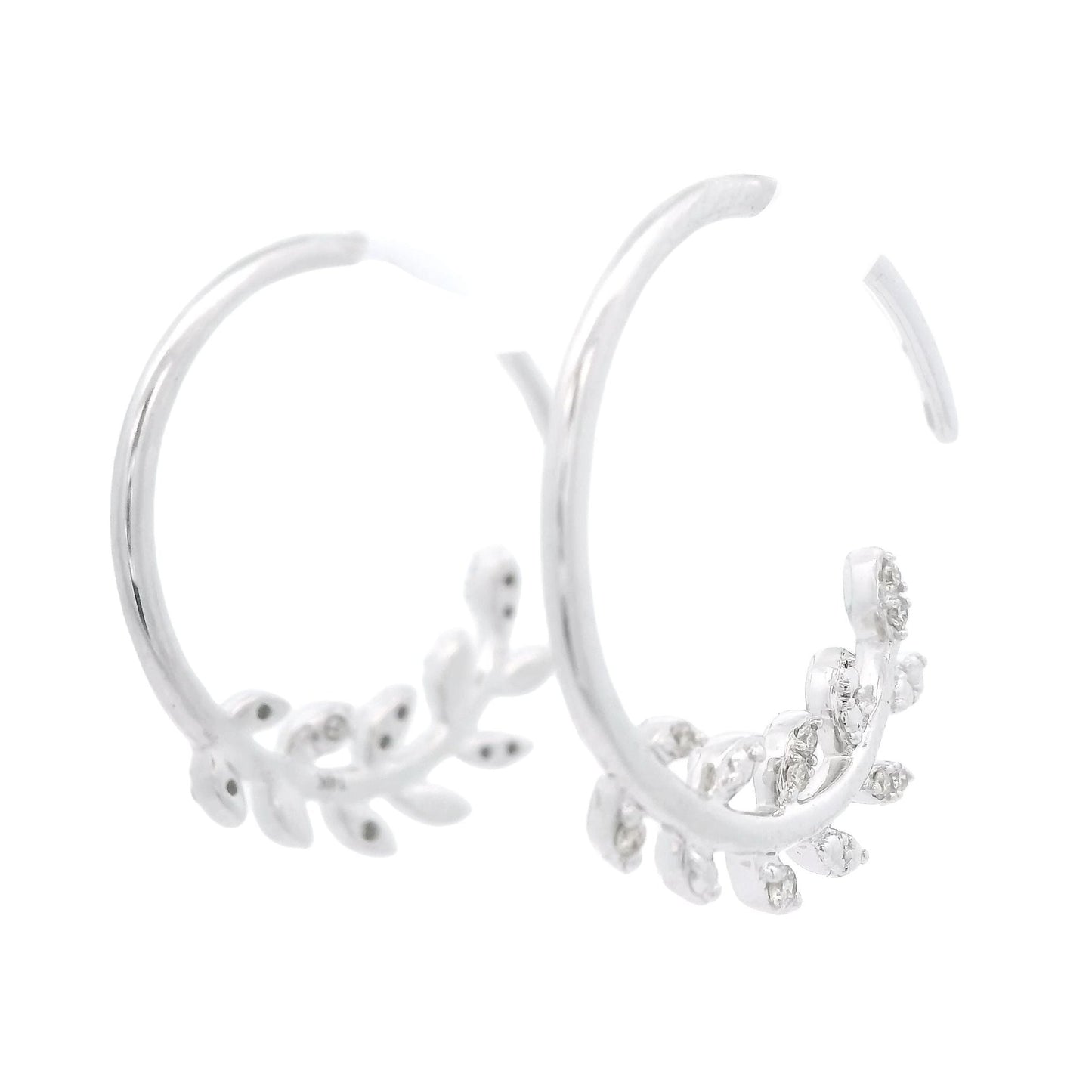 Diamond Leaf Hoops - Forever Rox