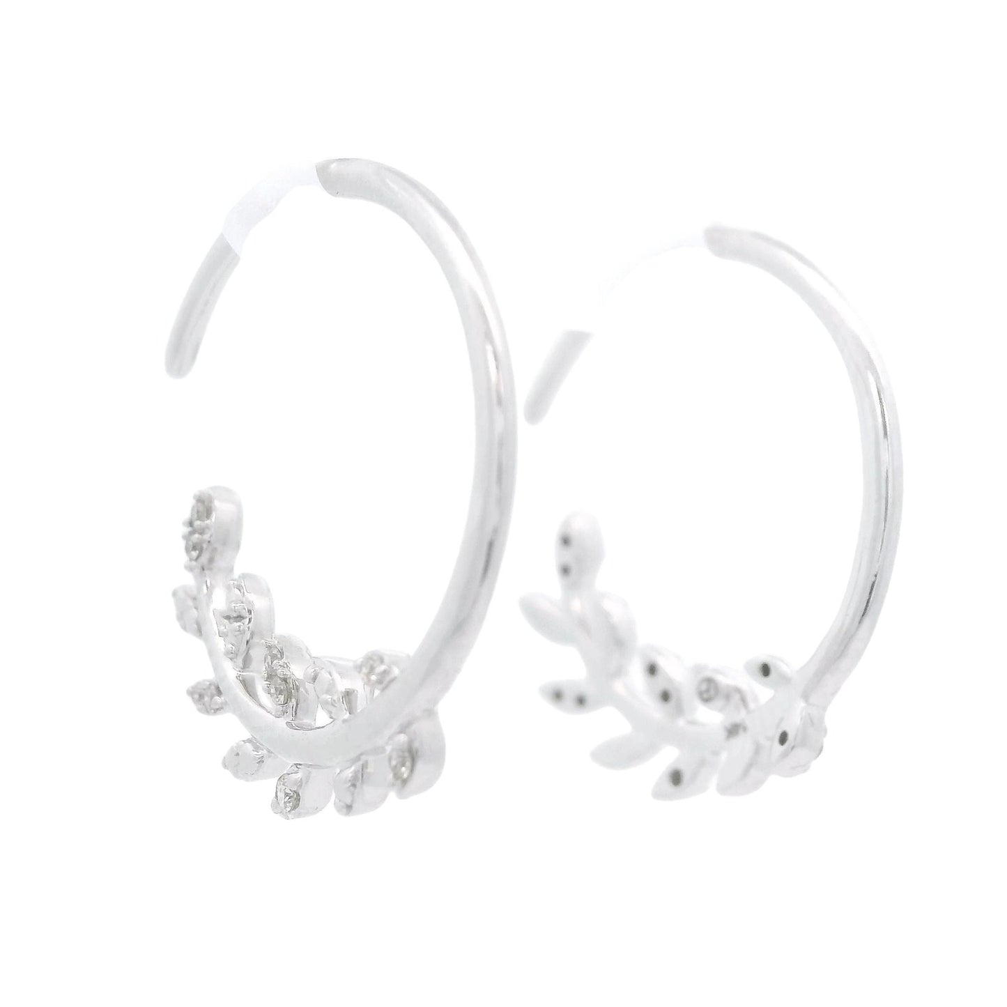 Diamond Leaf Hoops - Forever Rox