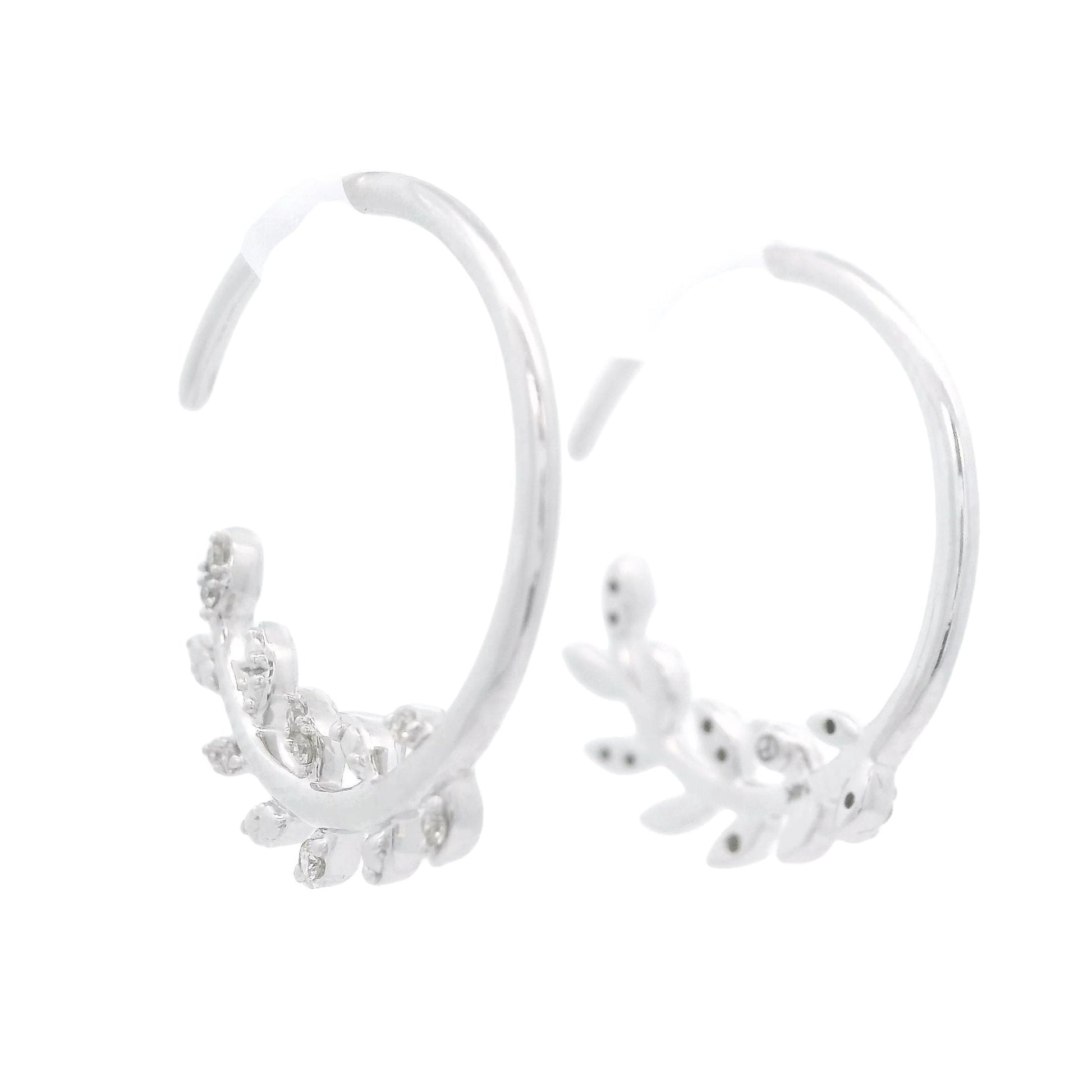 Diamond Leaf Hoops - Forever Rox