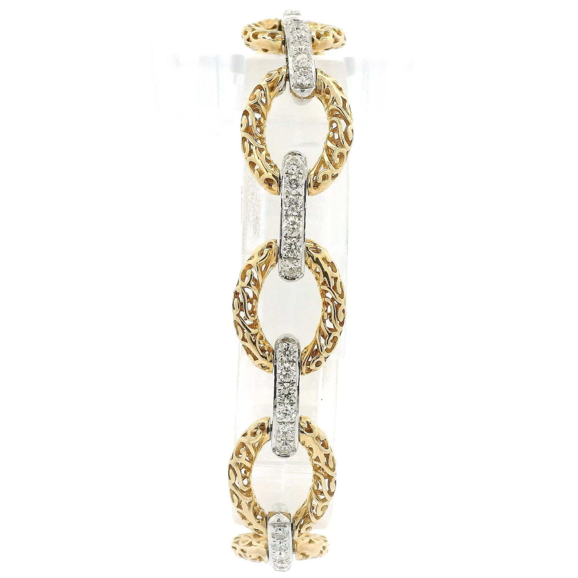 Diamond & Oval Filigree Design Bracelet - Forever Rox