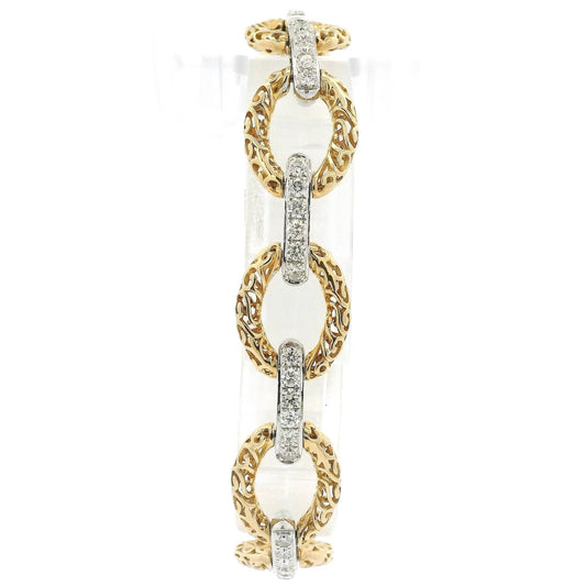 Diamond & Oval Filigree Design Bracelet - Forever Rox