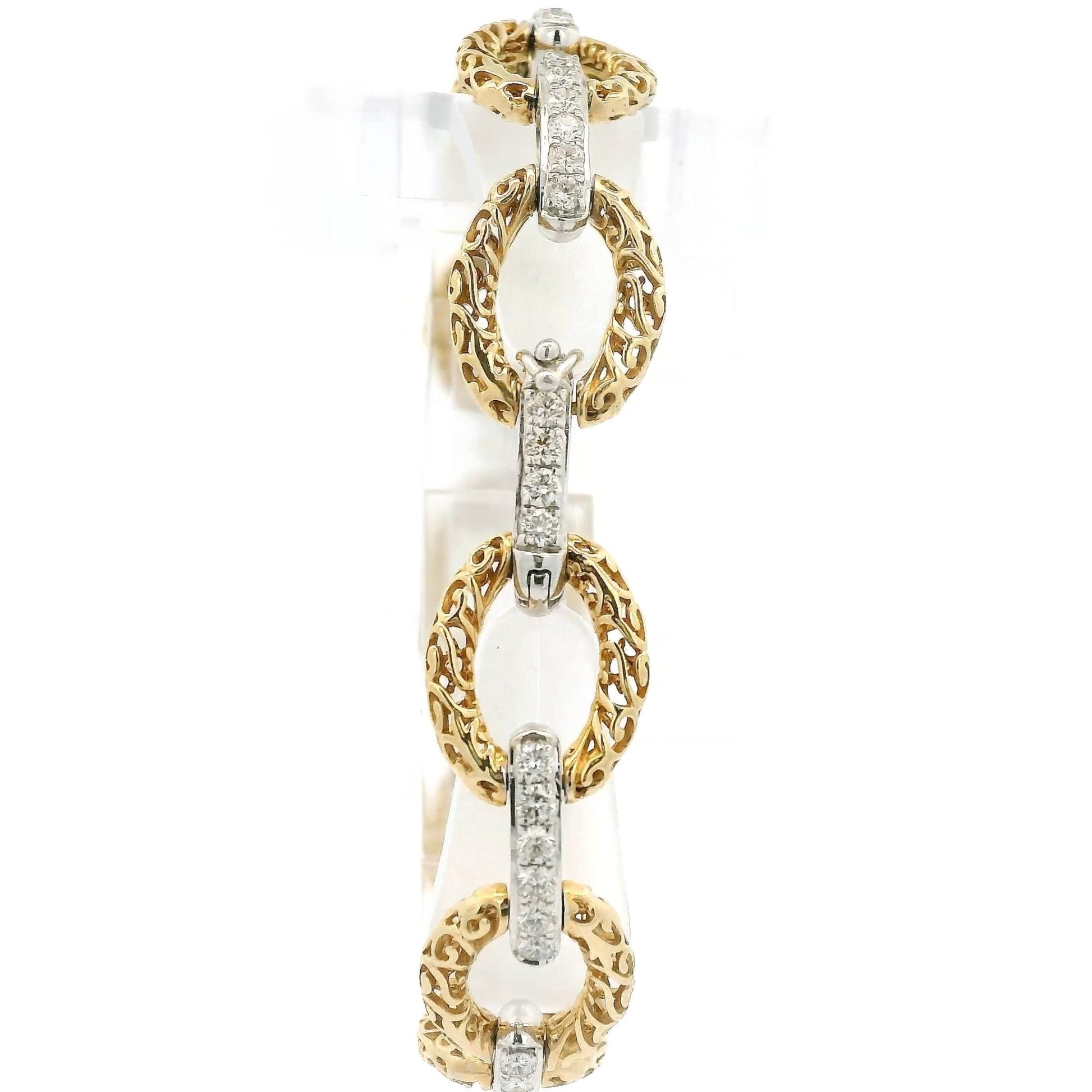 Diamond & Oval Filigree Design Bracelet - Forever Rox