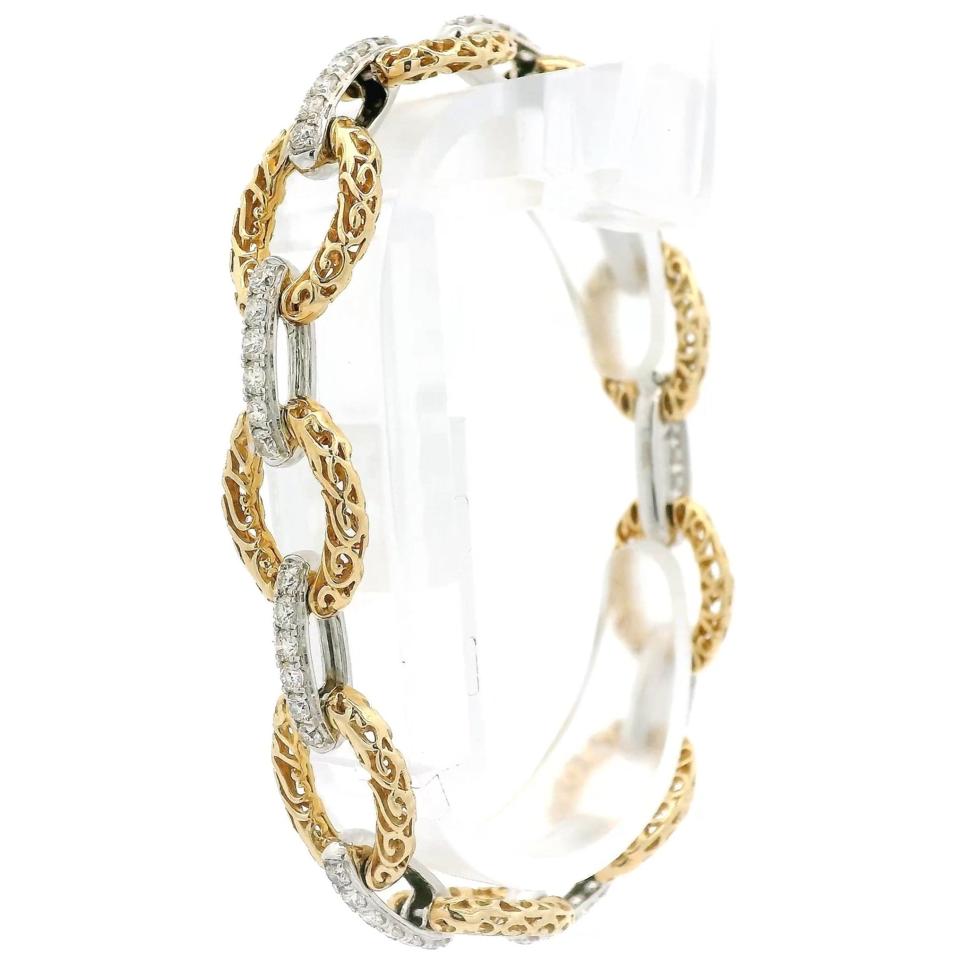 Diamond & Oval Filigree Design Bracelet - Forever Rox